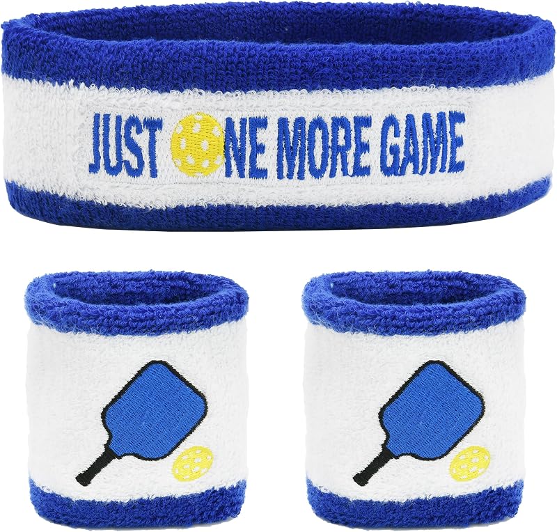 Juego de 3 bandas para el sudor Pickleball para hombres y mujeres, absorben la humedad, absorben el sudor, 2 pulseras y 1 diadema para baloncesto, tenis, gran regalo para deportes