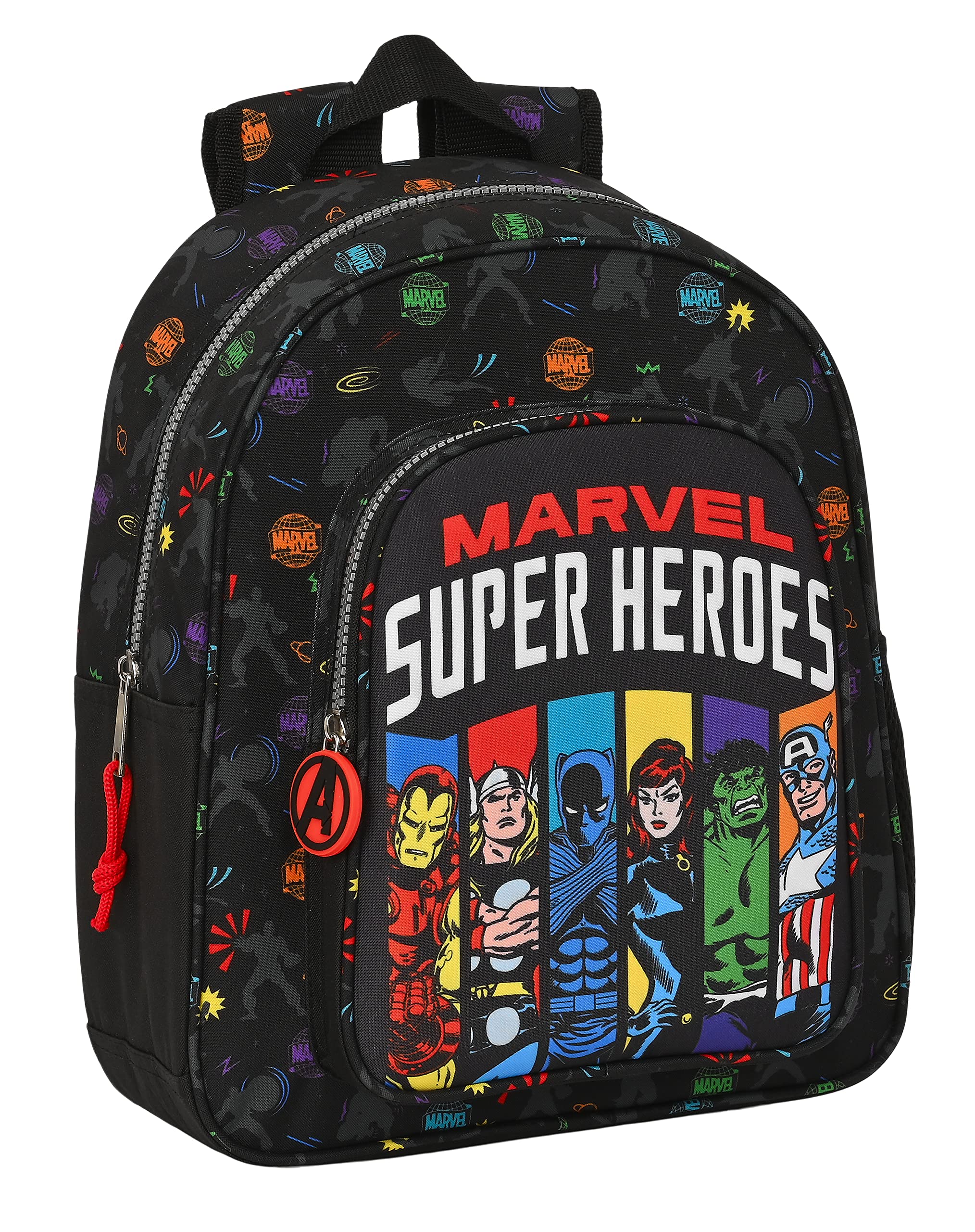 Safta M524, Real Madrid Corporativa-Mochila Escolar Infantil, Ideal Diferentes Edades, Cómoda y Versátil, Calidad y Resistencia, 27x10x33 cm, Color Negro Unisex niños, Estándar