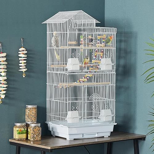 Miniatura 2 de Yaheetech Jaulas medianas para periquitos de 39 pulgadas, para cacatúas, conures, pinzones, periquitos canarios, tortolitos, mejillas verdes,