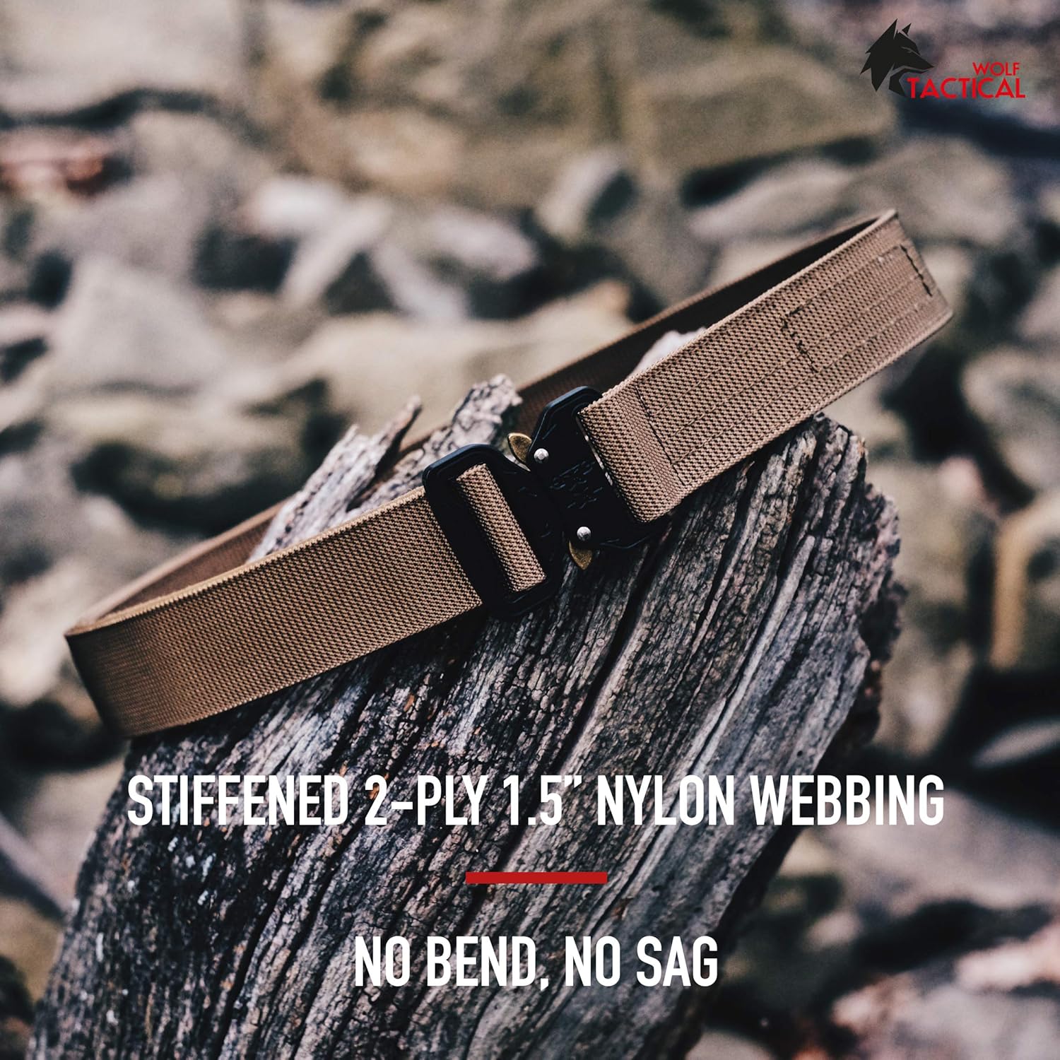 WOLF TACTICAL Heavy Duty Quick-Release EDC Belt - Stiffened 2-Ply 1.5” Nylon Gun Belt for Concealed Carry Holsters - Image 2