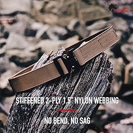 WOLF TACTICAL Heavy Duty Quick-Release EDC Belt - Stiffened 2-Ply 1.5 Nylon Gun Belt for Concealed Carry Holsters