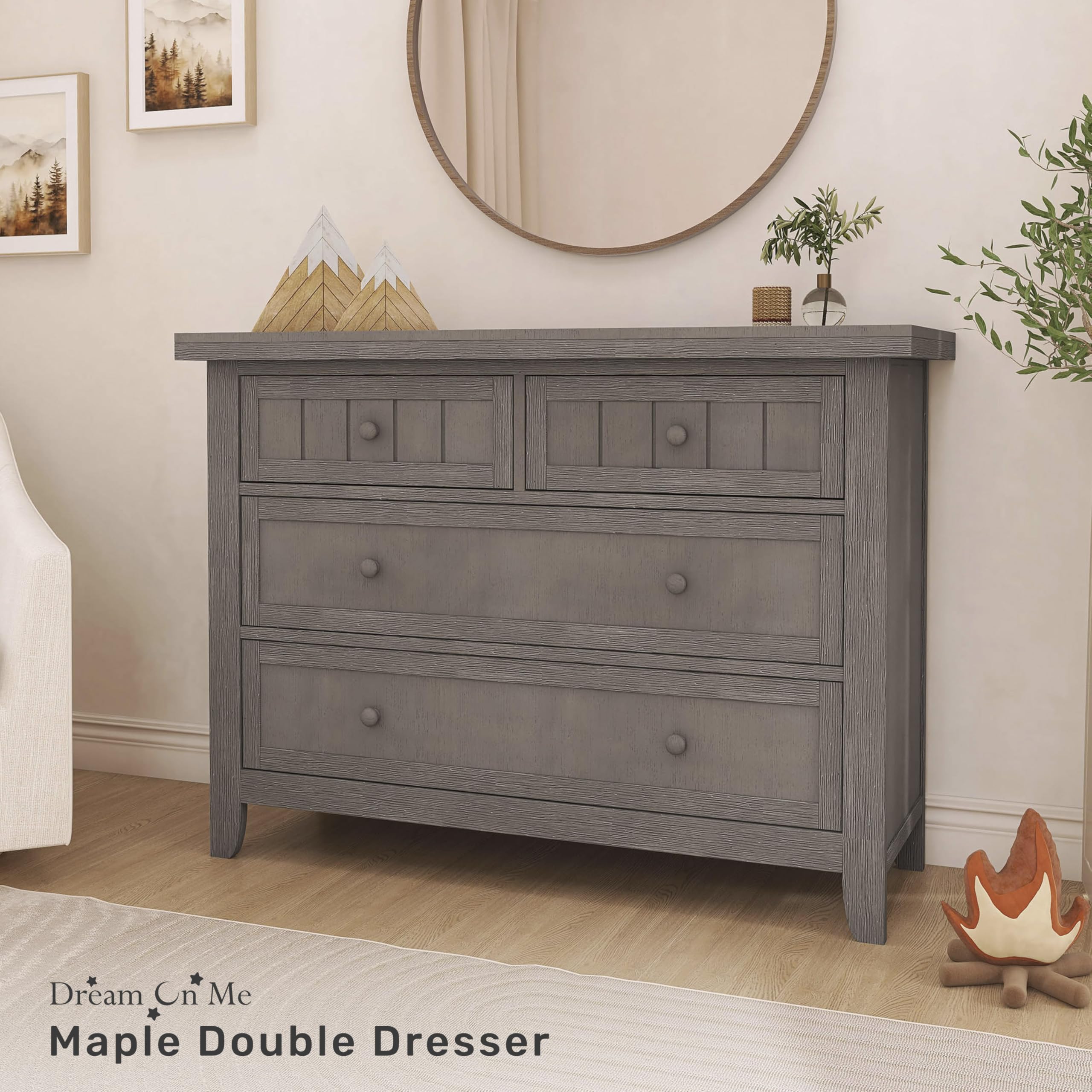 Dream On Me Wade Dresser in Oak Grey