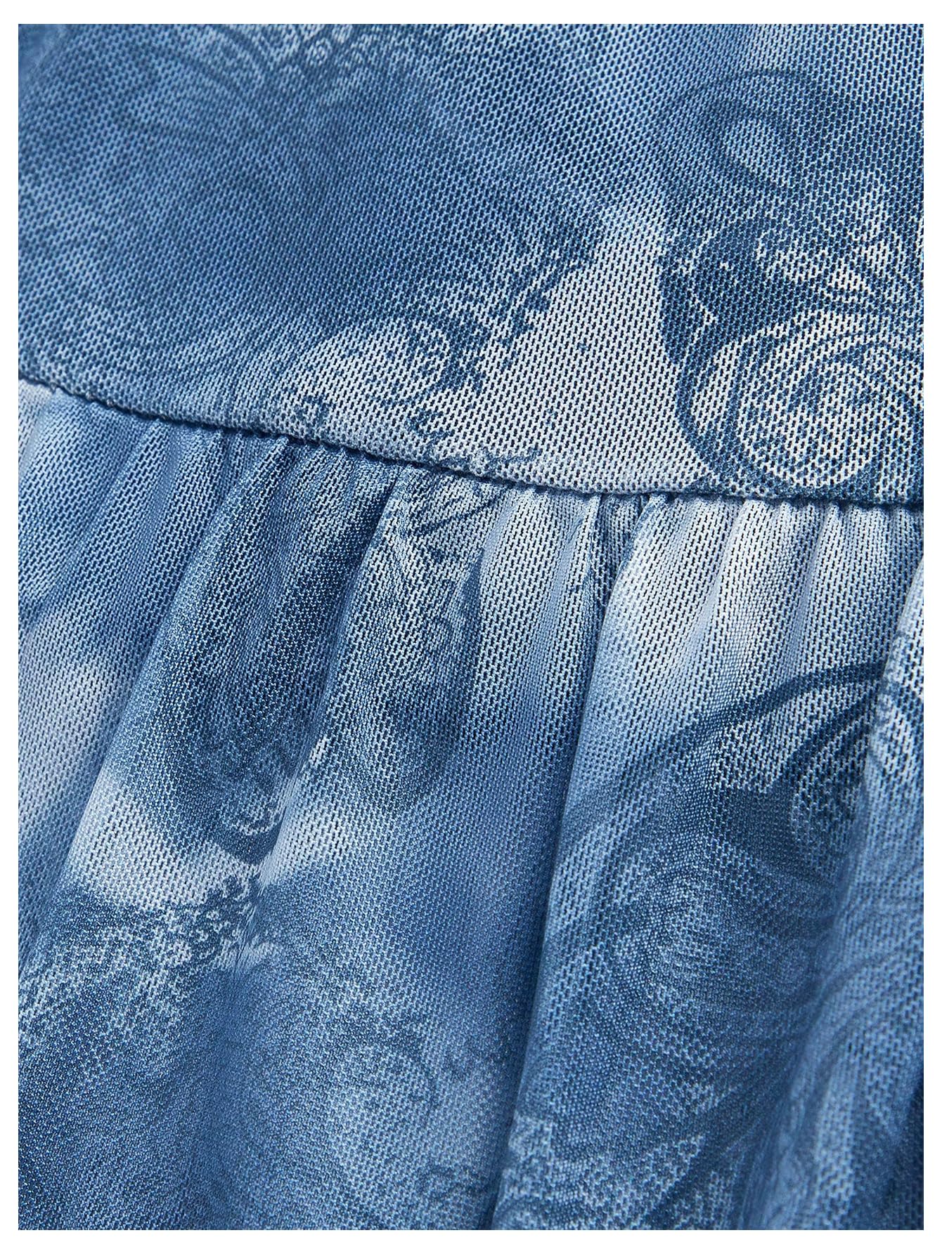 Floerns Top da donna senza maniche con motivo cachemire increspato irregolare con orlo a volant vintage
