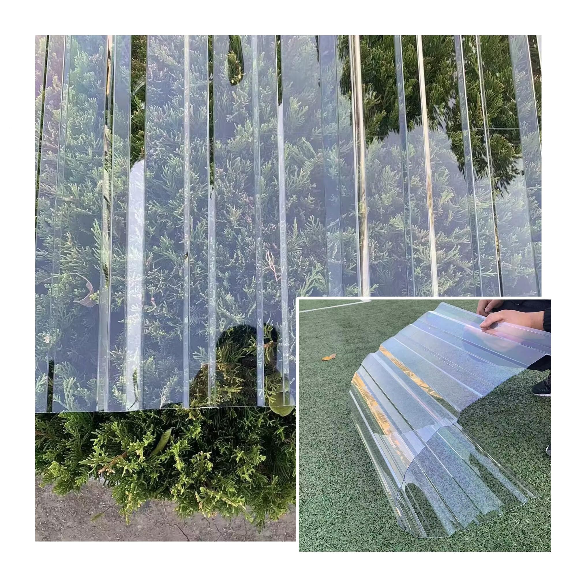 Polycarbonatplatten 5 Stück Klare Dachplatten Polycarbonat-Dachplatten Transparente Gewächshausplatten Dachersatz Schuppenplatte, für Terrassen, Trennwände, Markisen(Clear 1.2mm,1m/3.3ft)
