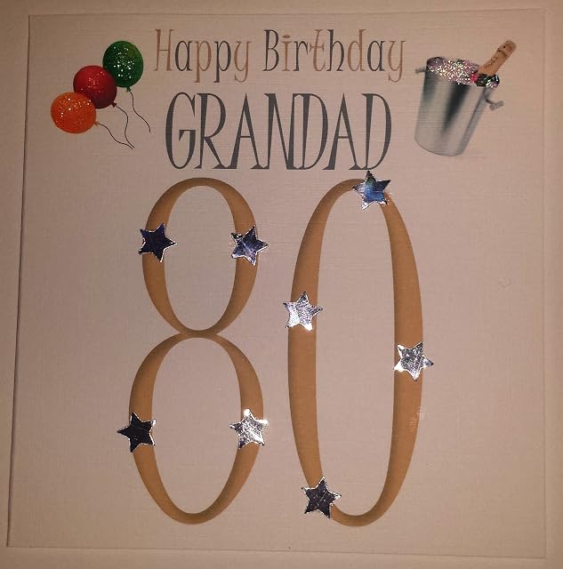 Happy Birthday Card Grandad 80 - Handmade Card