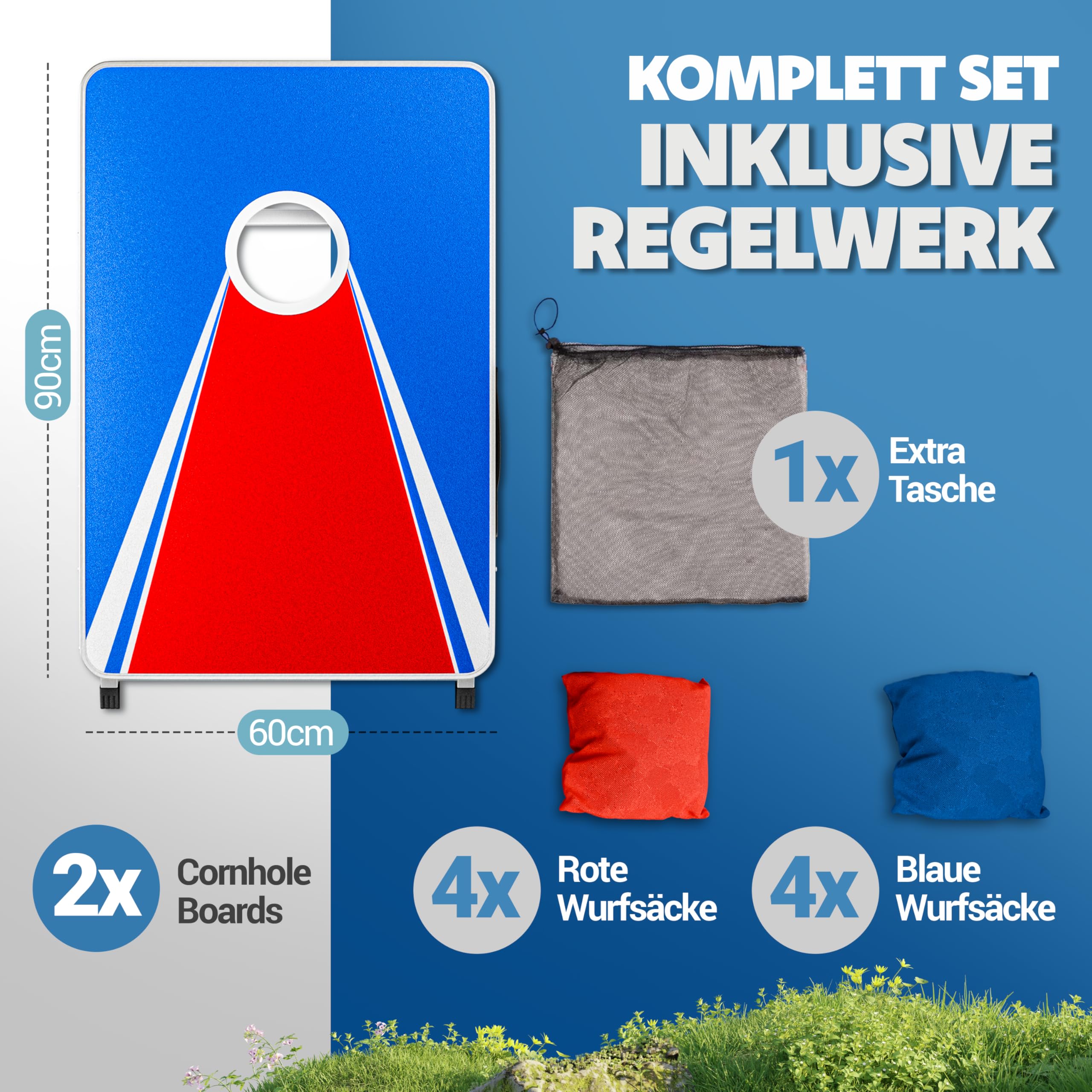 Blaustein Officieel Cornhole Outdoor speelspel, 11-delige set volgens