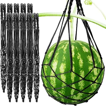 Pack 10 Melon Hammock Watermelon Nets,Melon Hammock for Trellis Heavy Duty Watermelon Nets,Perfect for Growing Cantaloupe Black