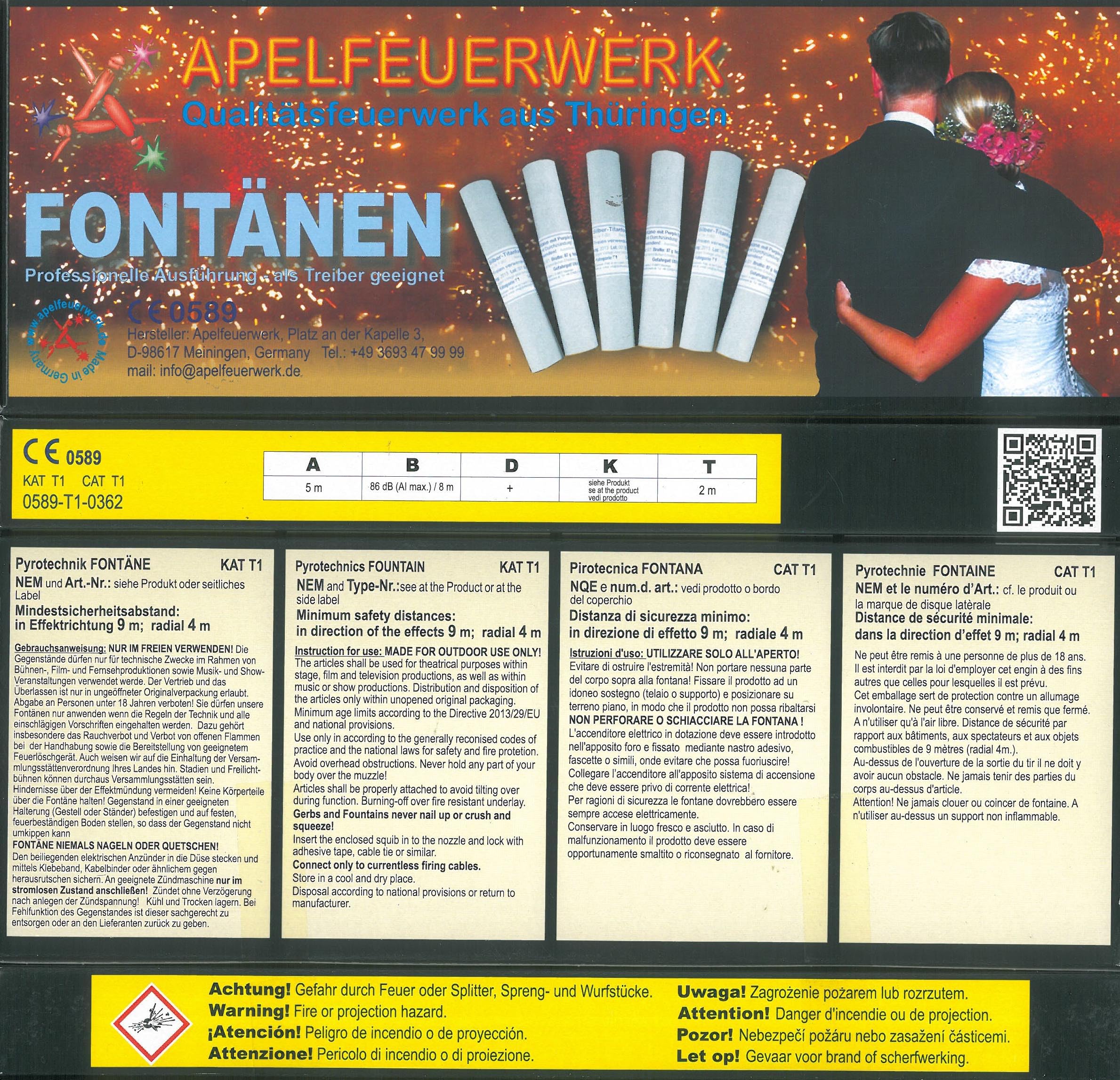 Silberfontäne m. roter Basis, müssen elektrisch gezündet Werden!