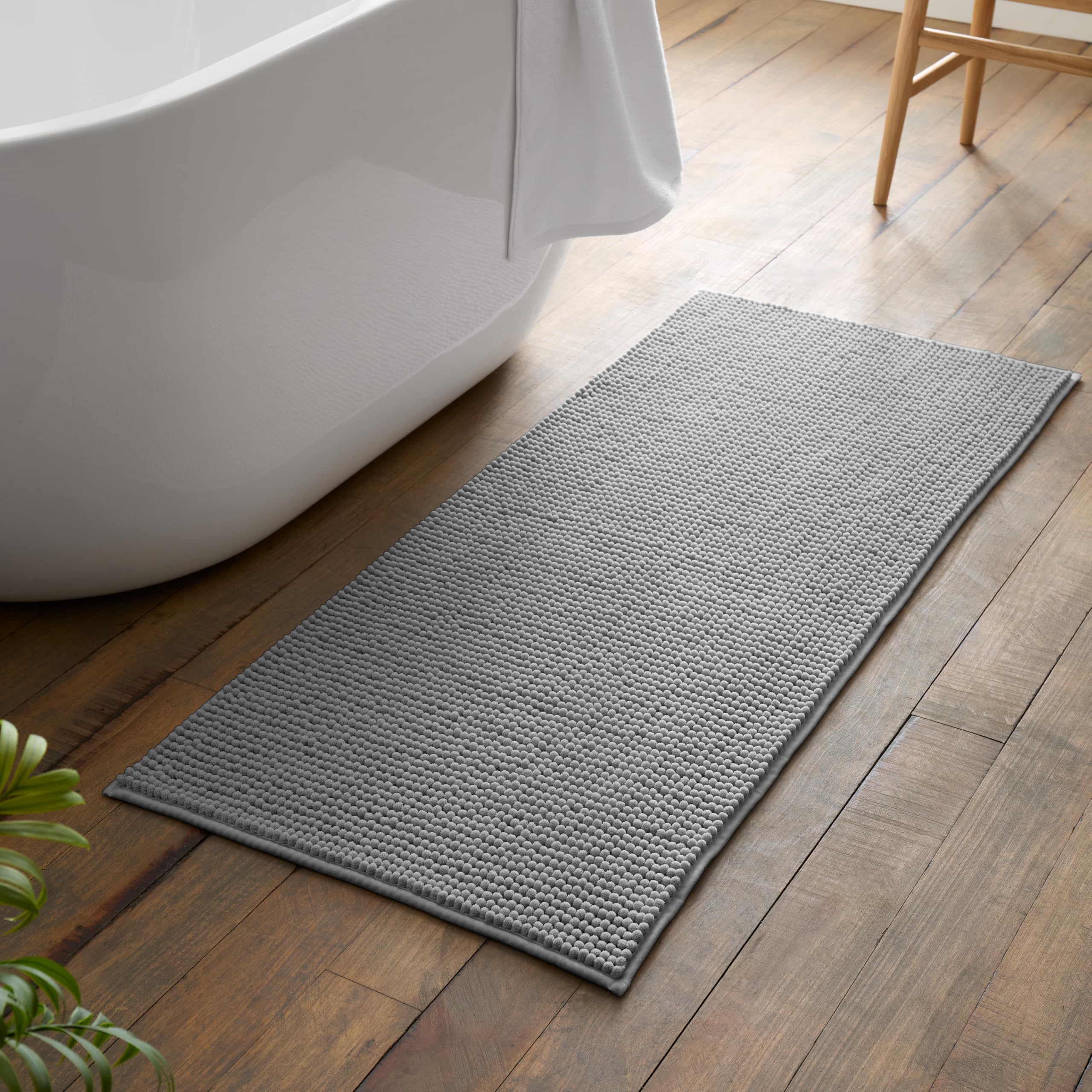 Catherine Lansfield  Silver Bobble Bath Mat in Size 50x120cm, Sports Direct