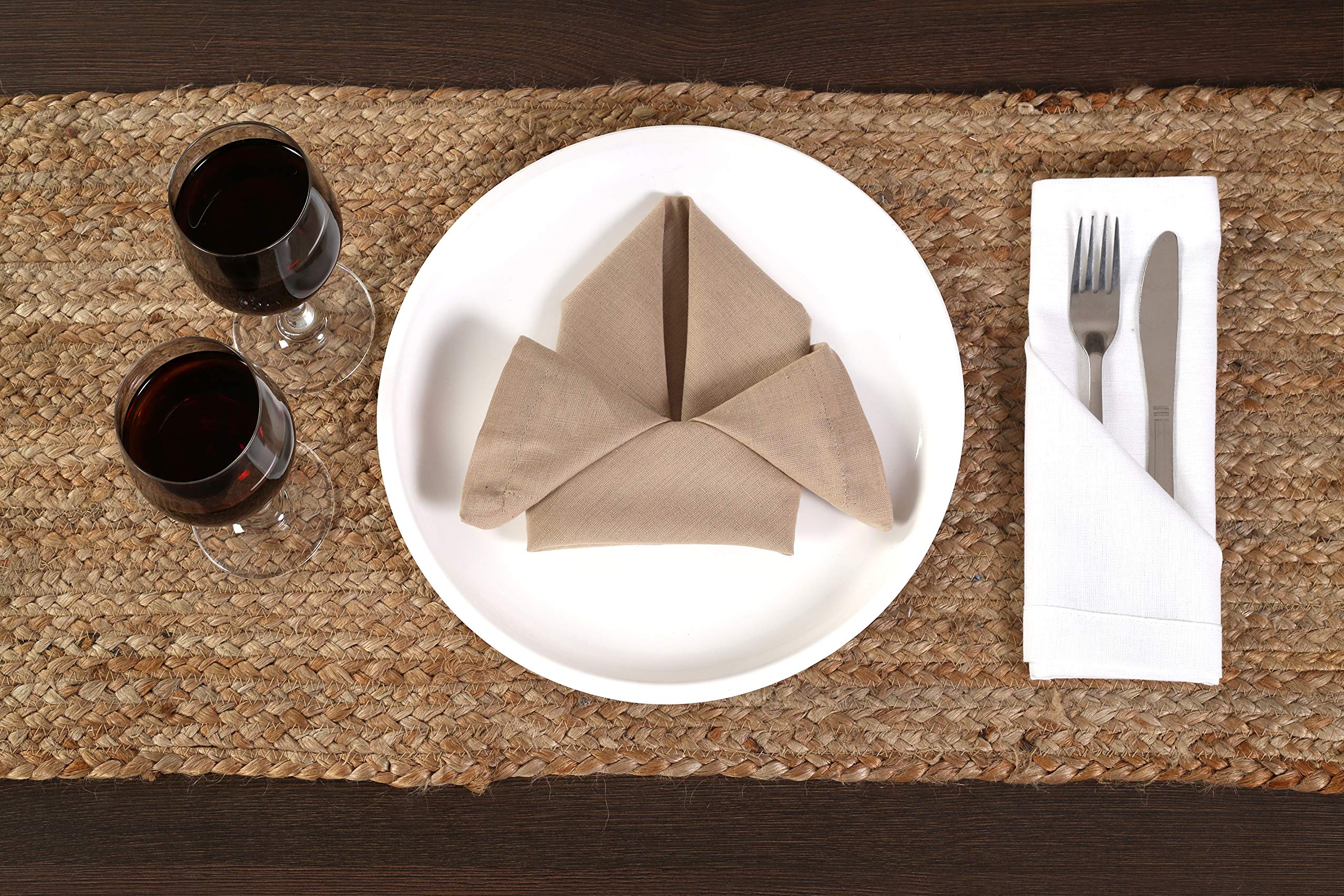 Jute Burlap Braided Table Runner 13 by 36-inch, Reversible and Hand Woven Farmhouse Look - Natural,Burlap Runners for Tables,Burlap Party Decorations,Burlap Table Runner,Braided Jute Table Runner