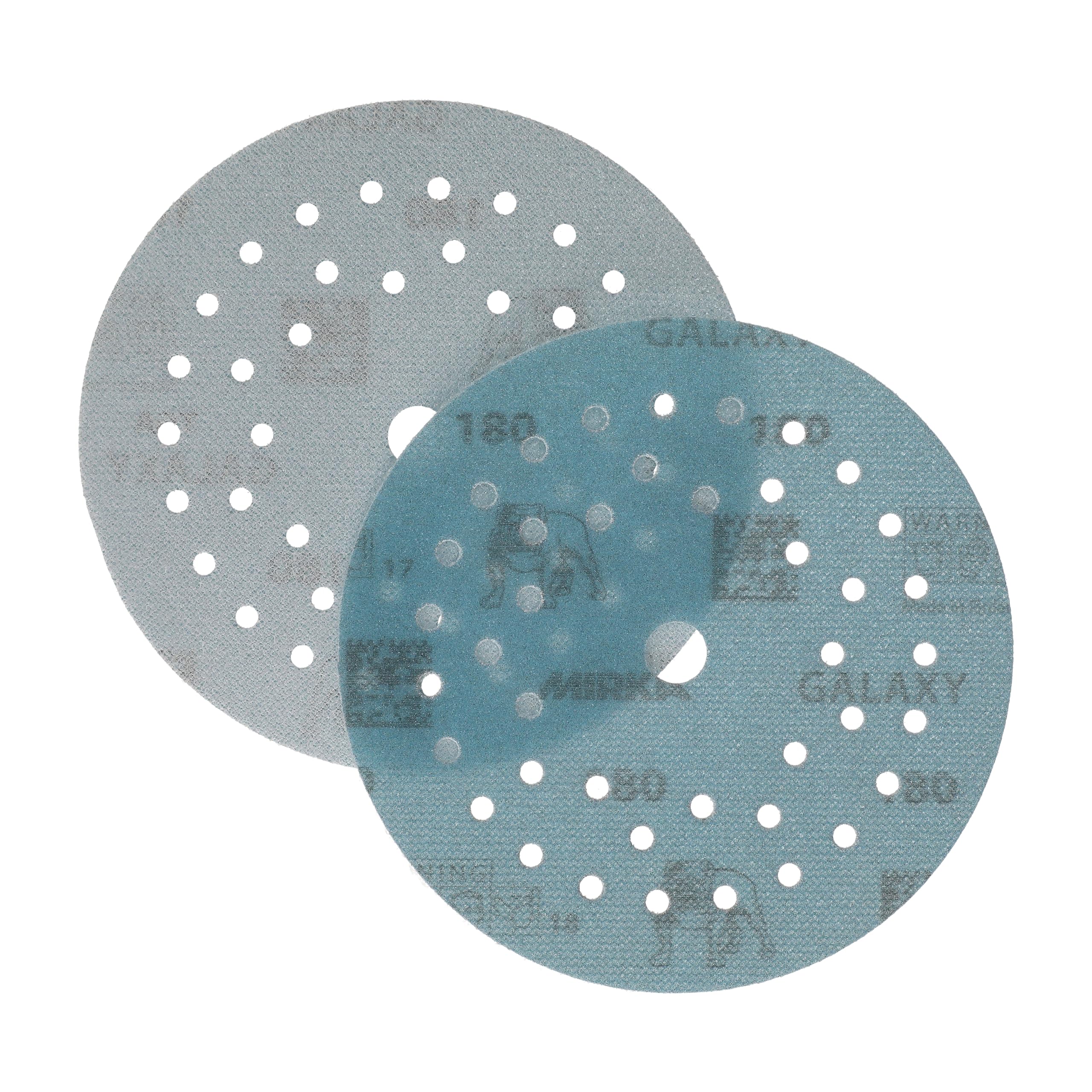 Mirka Galaxy papier ścierny Multifit 125mm rzep ziarnistość 180 | Papier ścierny do żywic epoksydowych drewna i rivertable 50 sztuk z rzepem do szybkiej wymiany