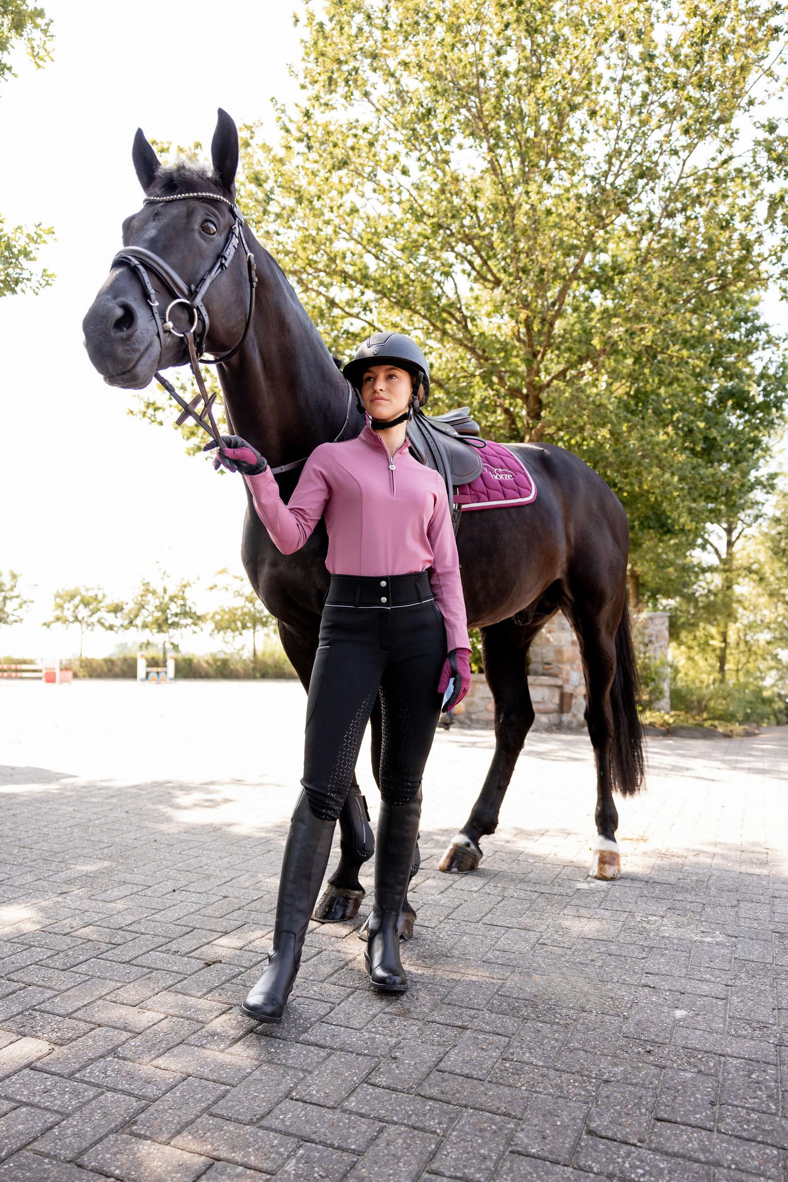 HORZE Pantalón de equitación Mujer Thermo Corinne, pantalón Softshell de Invierno con Asiento Completo y Bolsillo para teléfono