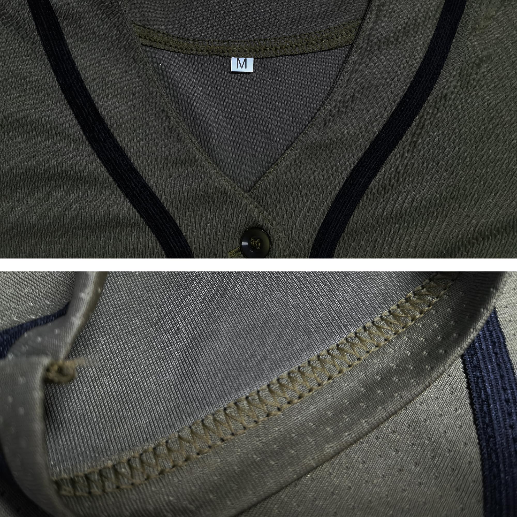 Women's Blank Cropped Baseball Jersey,Crop Top Short Sleeve V-Neck Hip Hop Hipster Tshirts Button Down Active Tee Army Green M