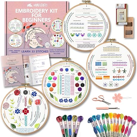 Moni Crafts Learn Embroidery Kit for Beginners & Kids