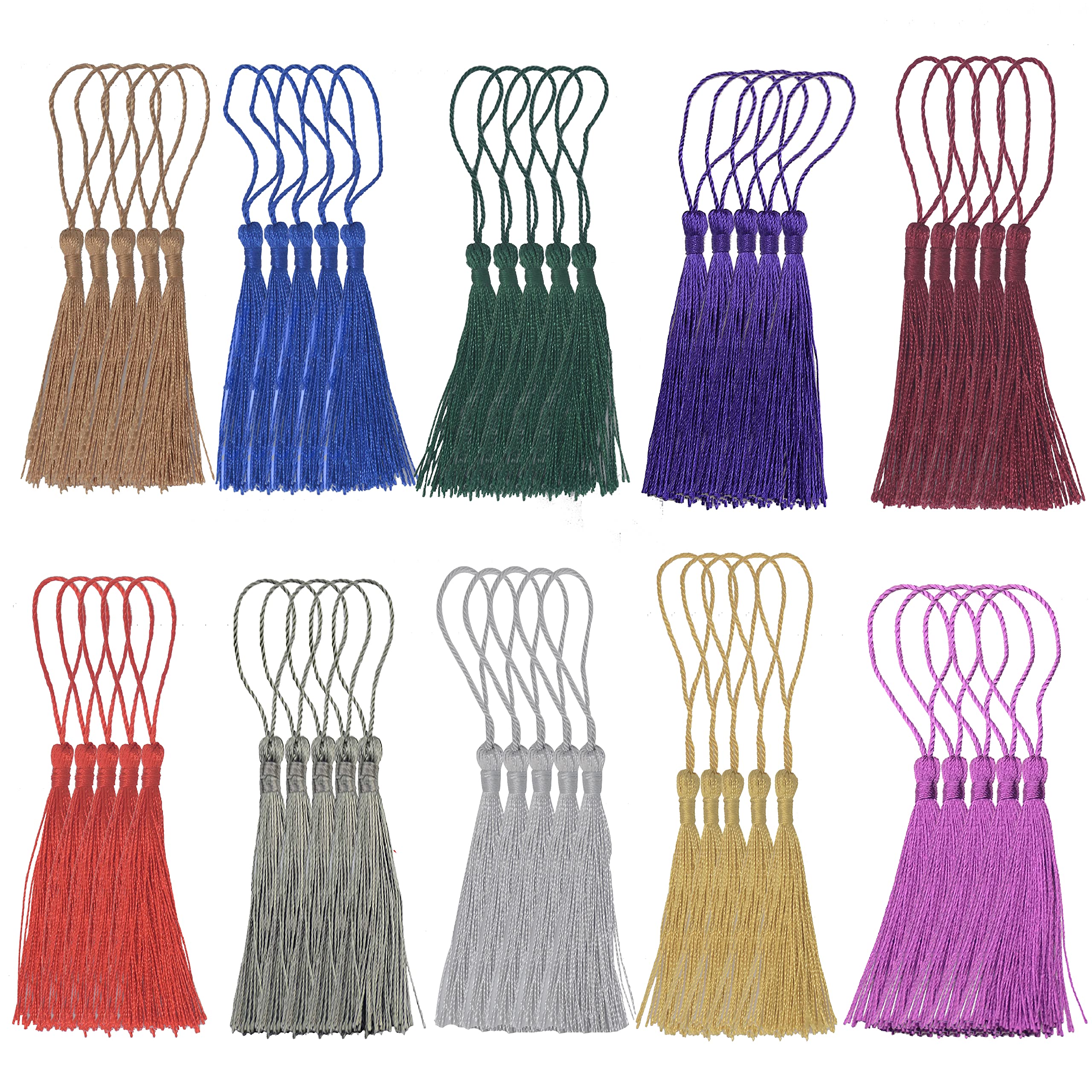 100Pcs 5 Inch Silky Bookmark Tassels for Jewelry, Souvenir(Mixed 2)