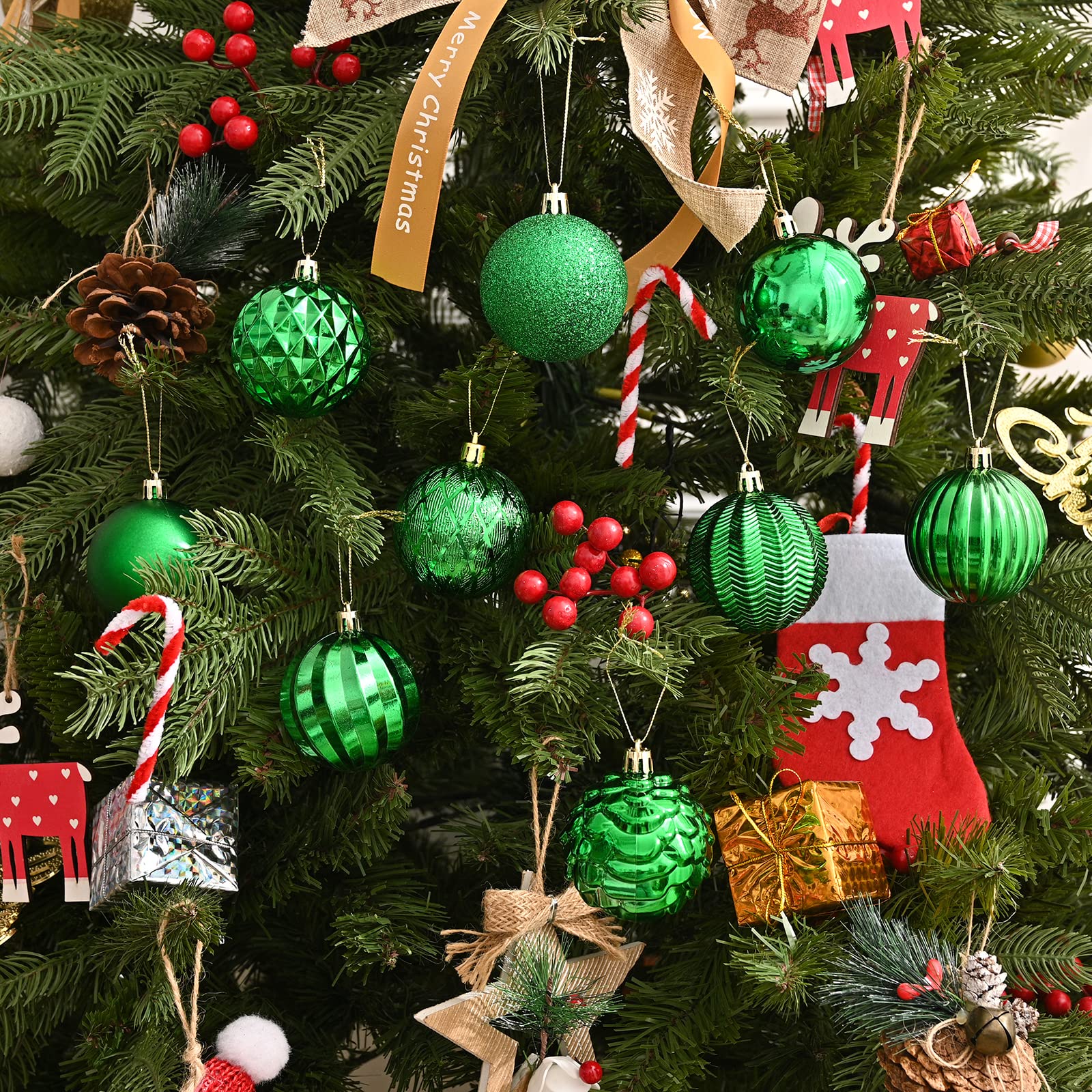 Moonet 24 Esferas Para Decorar Navideñas 236 Pulgadas Color Inastillable Esferas Para Adornar Fiestas Bodas Bodas Fiestas Y Arboles De Navidad 60 Mm