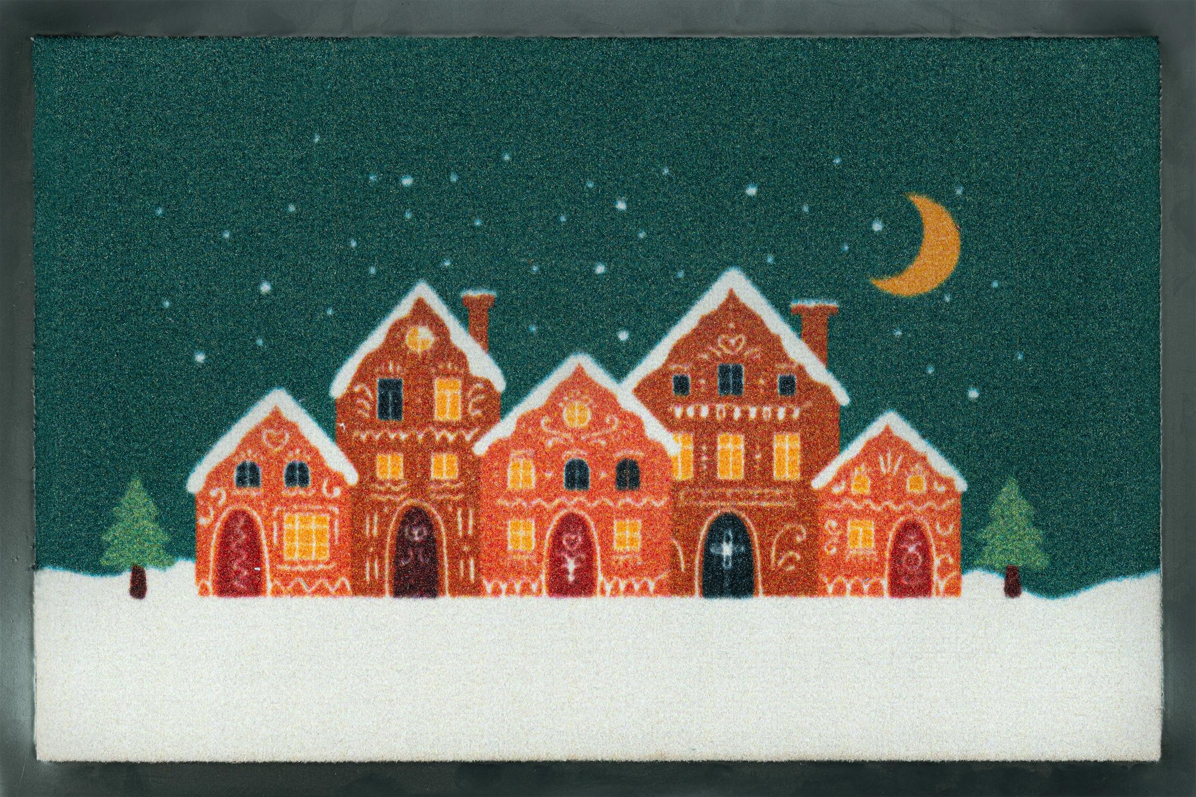 Taie d'oreiller Pays des Merveilles d'hiver bleu foncé en polyamide doux 50x75cm