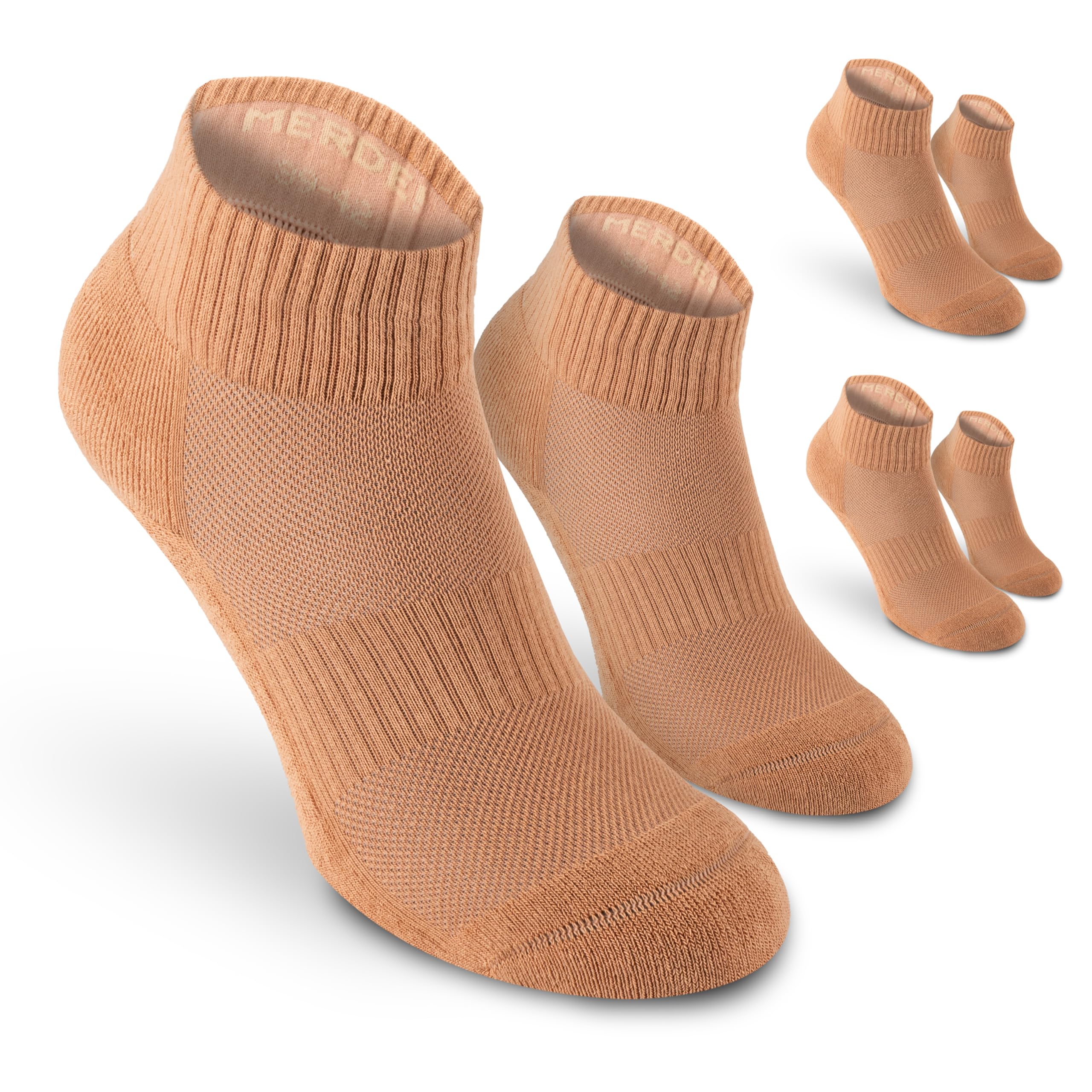 Safersox Tanzsocken kurz, 3 Paar, Hautfarbe Almond, Damen & Herren, 39-42