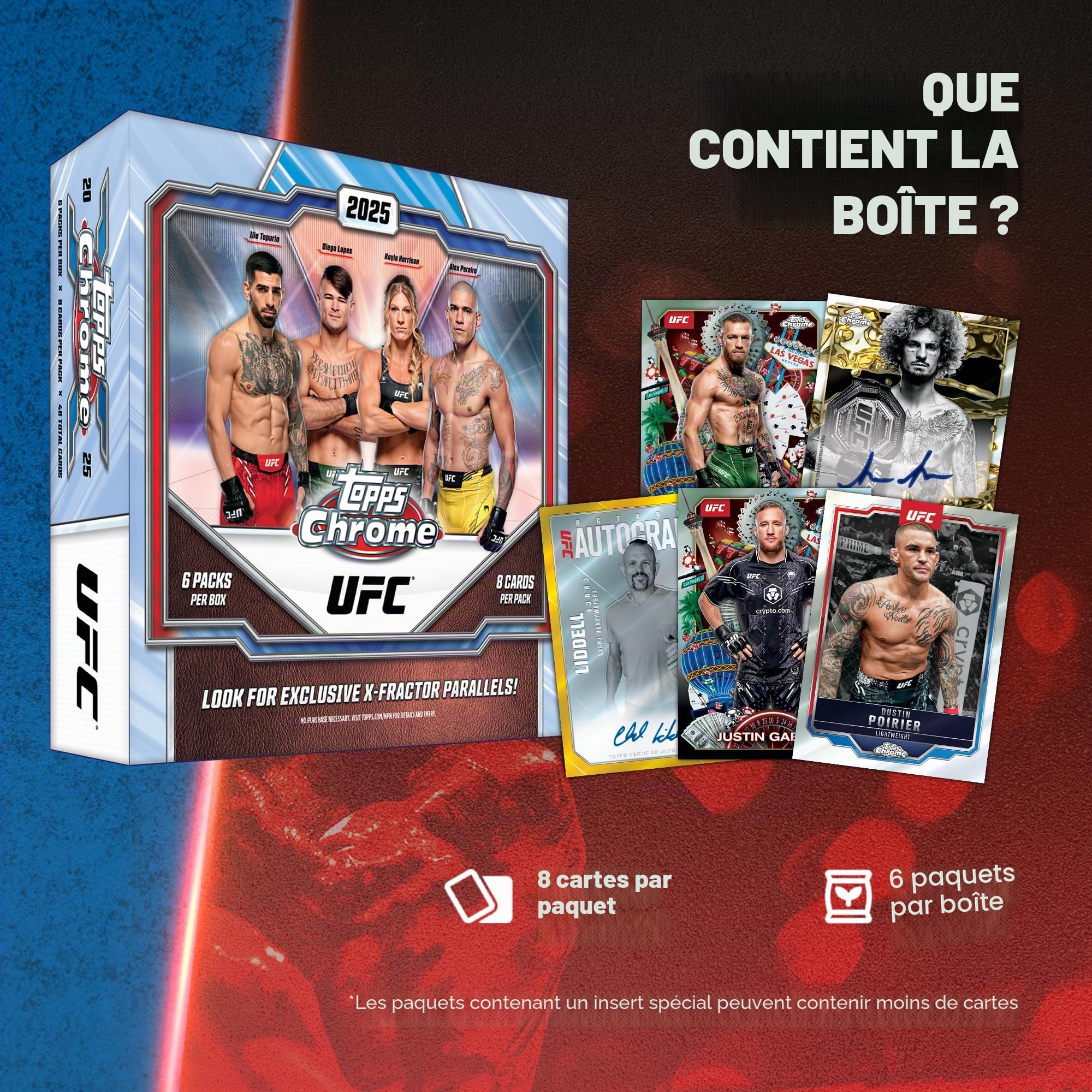 Topps Chrome UFC 2025 - Scellé en Usine - Mega Box