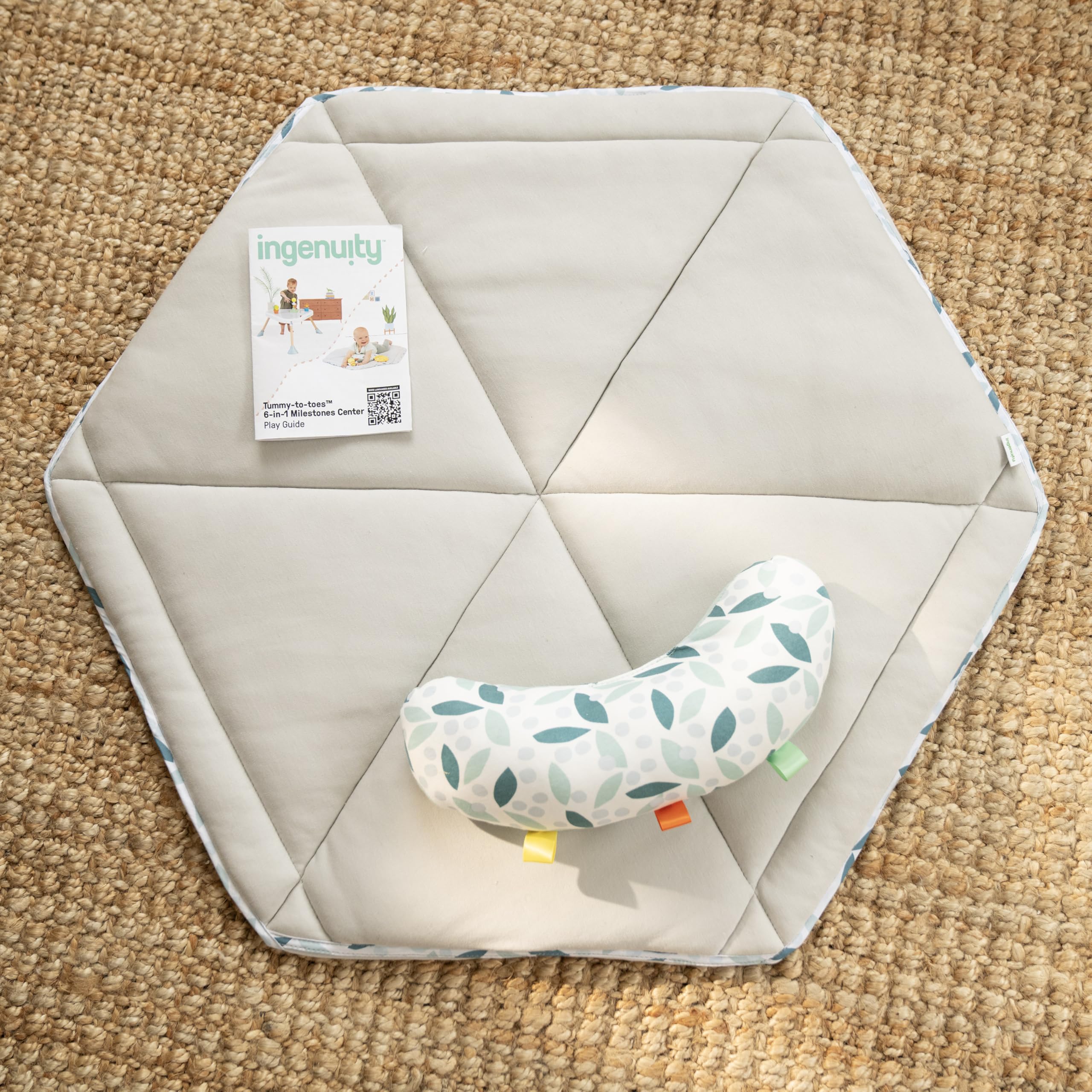 Ingenuity 6-in-1 Baby-Spielcenter Multifunktionales Aktivitäts-Jumperoo Spielgym Spielhaus Spieltisch Natur-Thema 0-24 Monate