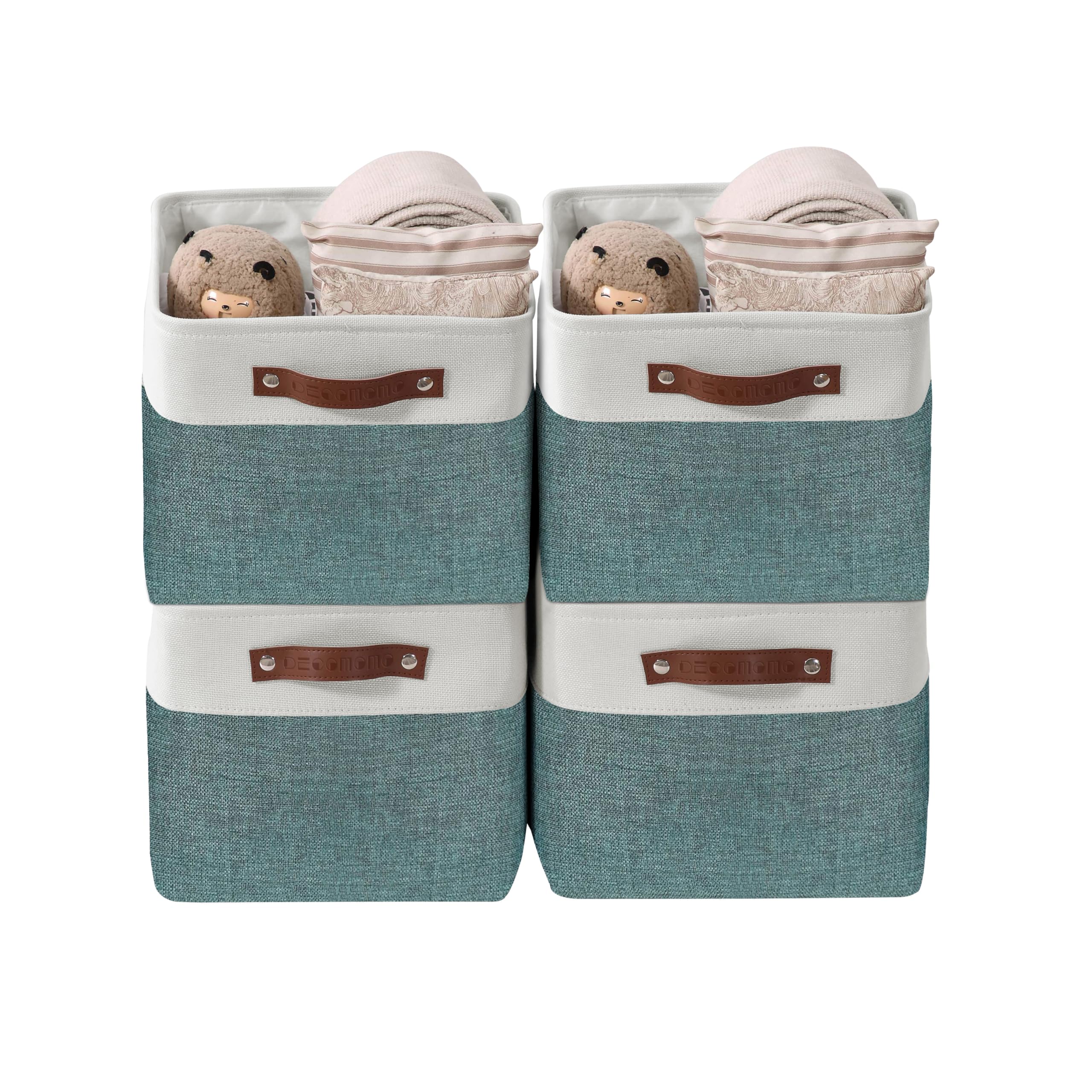 DECOMOMO Storage Bins, Large Fabric Storage Baskets for Shelves 4 Pack