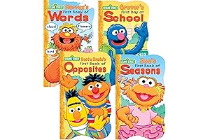 1 2 3 Sesame Street Shaped Board Book Set ~ First Book...