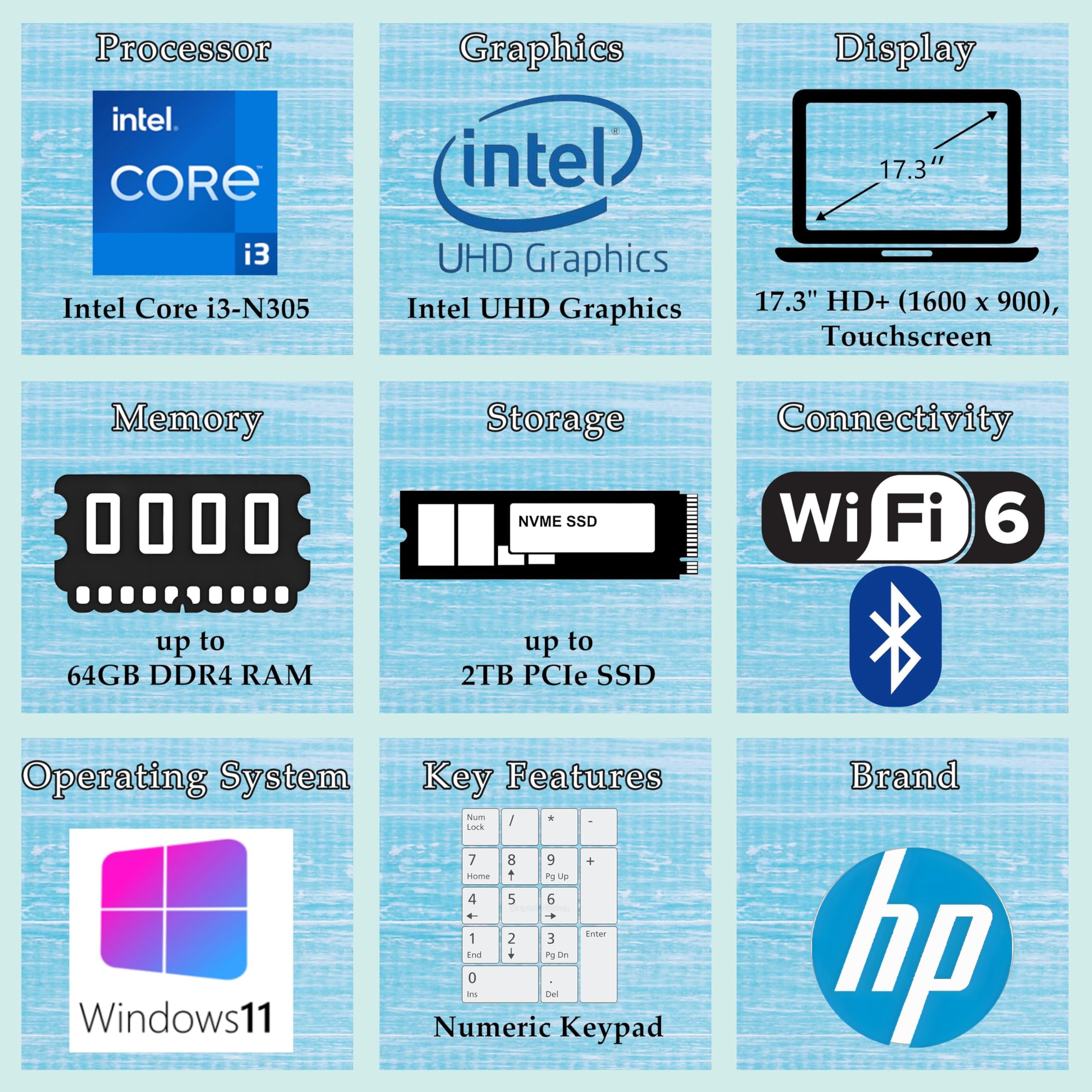 美品☆HPi3-6100 8GB 新品SSD240GB Wi-Fi Office Amazon.com: HP 17.3