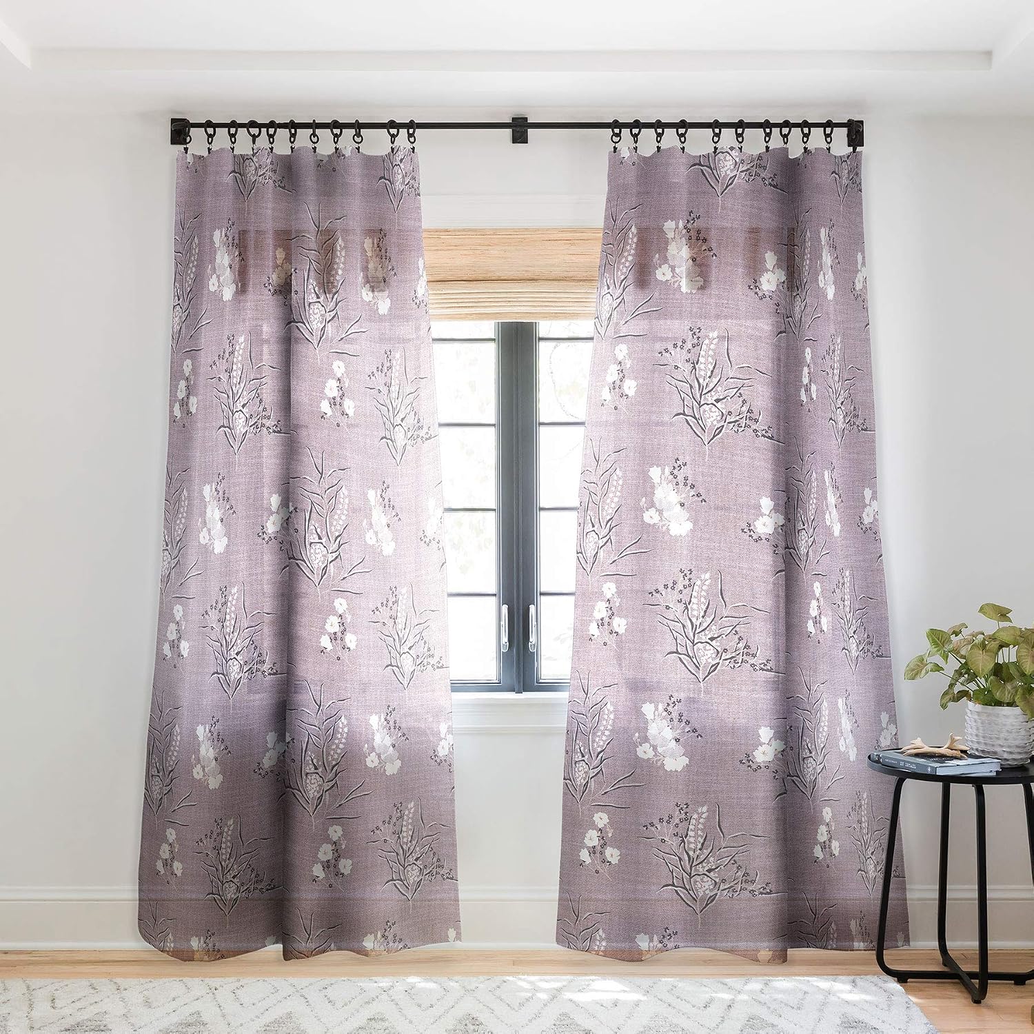 Deny Designs Holli Zollinger Wildflower Study Light Sheer Window Curtain, 50" x 84"