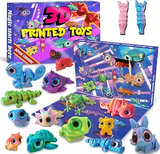 3D Printed Animals Toys, Mini Figures Cool Stuff Desk Pet, Christmas Advent Calendar For Kids, Birthday Gift For Boys And Girls, Party Favors, Including Dragons, Axolotl, Rabbit, Turtle, Frog, Etc.