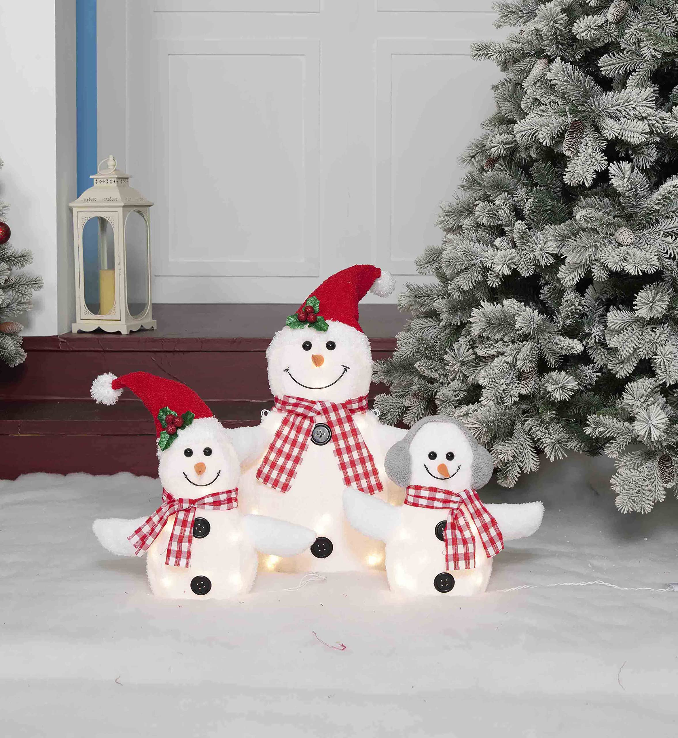 Amazon.com: Everstar Set of 3 Plush Snowman Family Sculpture