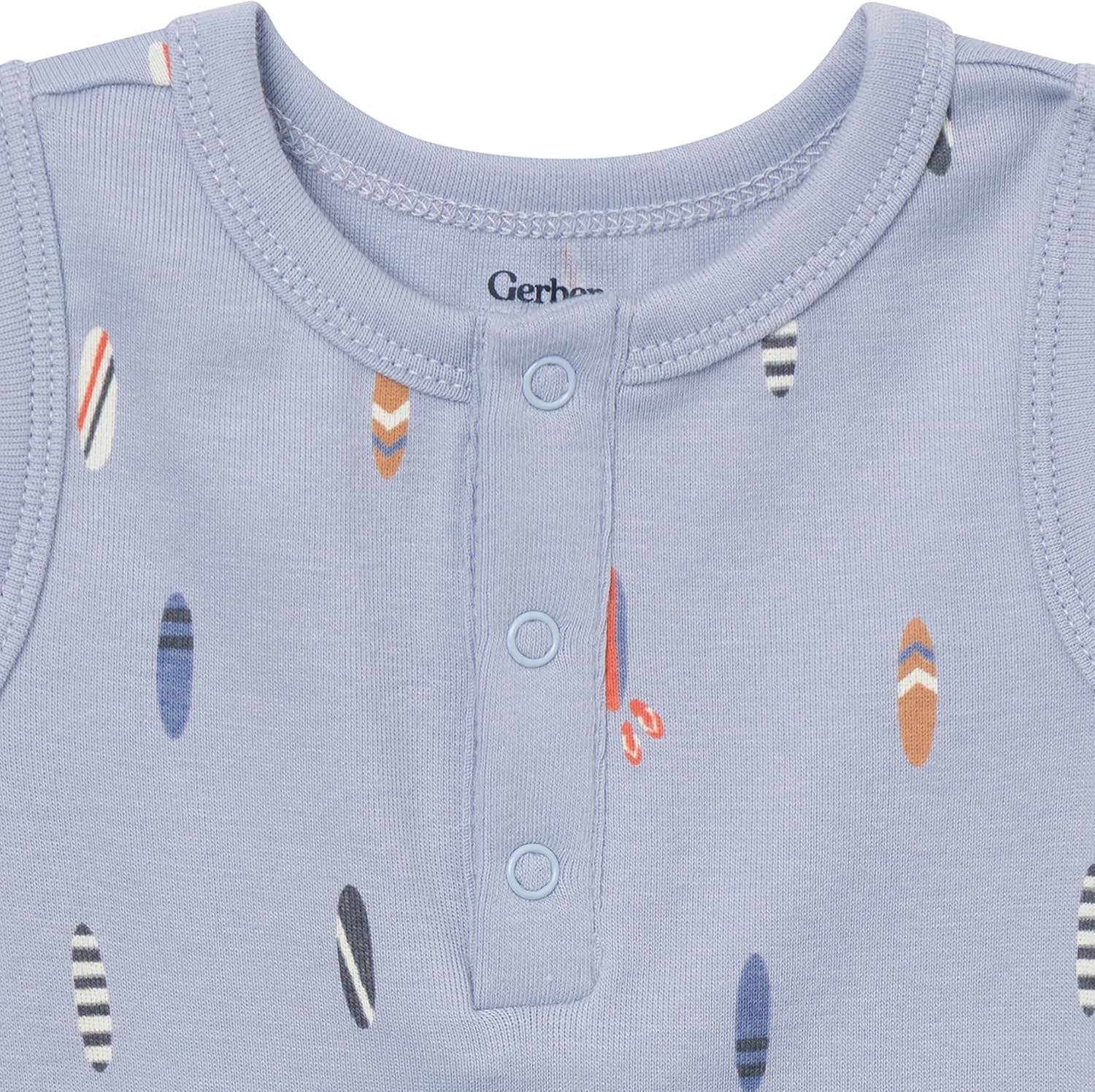 Gerber Baby Boys Multi-Pack Sleeveless Onesies Bodysuit, Surf, 12 Months
