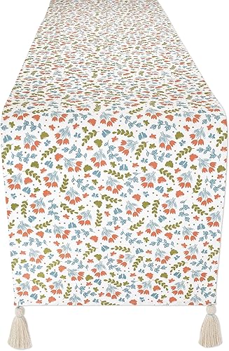 Miniatura 8 de Folkulture Camino de mesa de Pascua de 72 pulgadas de largo con borlas para decoraciones de Pascua, camino de mesa rústico 100% algodón para