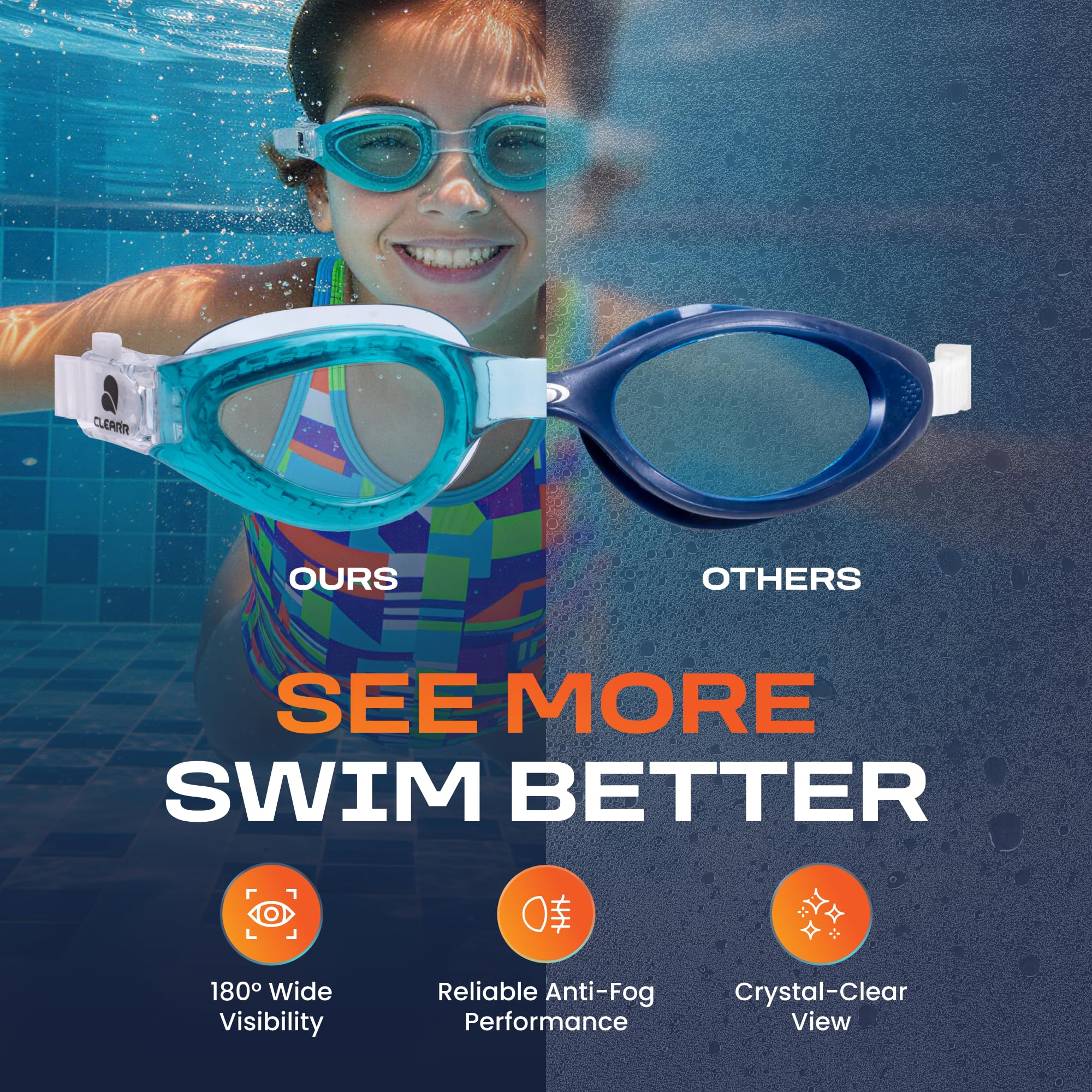 Clear'r Occhialini da nuoto Cayman Jr