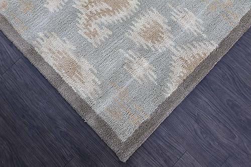 Miniatura 6 de Marchesa - Alfombras y alfombras de lana 100% hechas a mano, estilo oriental tradicional gris (9 x 12)