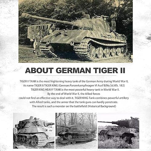 Miniatura 9 de Heng - Tanque largo RC para adultos 1:16 2.4ghz German Tiger King Henschel modelo de tanque de control remoto (torreta giratoria de 320 grados)