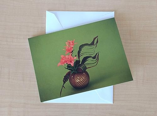 Miniatura 2 de Blank Note Cards Set, Original Art Blank Greeting Cards, Eco Friendly Notecards with Ikebana Flower Photo, Eco Friendly Recycled Paper Stationery