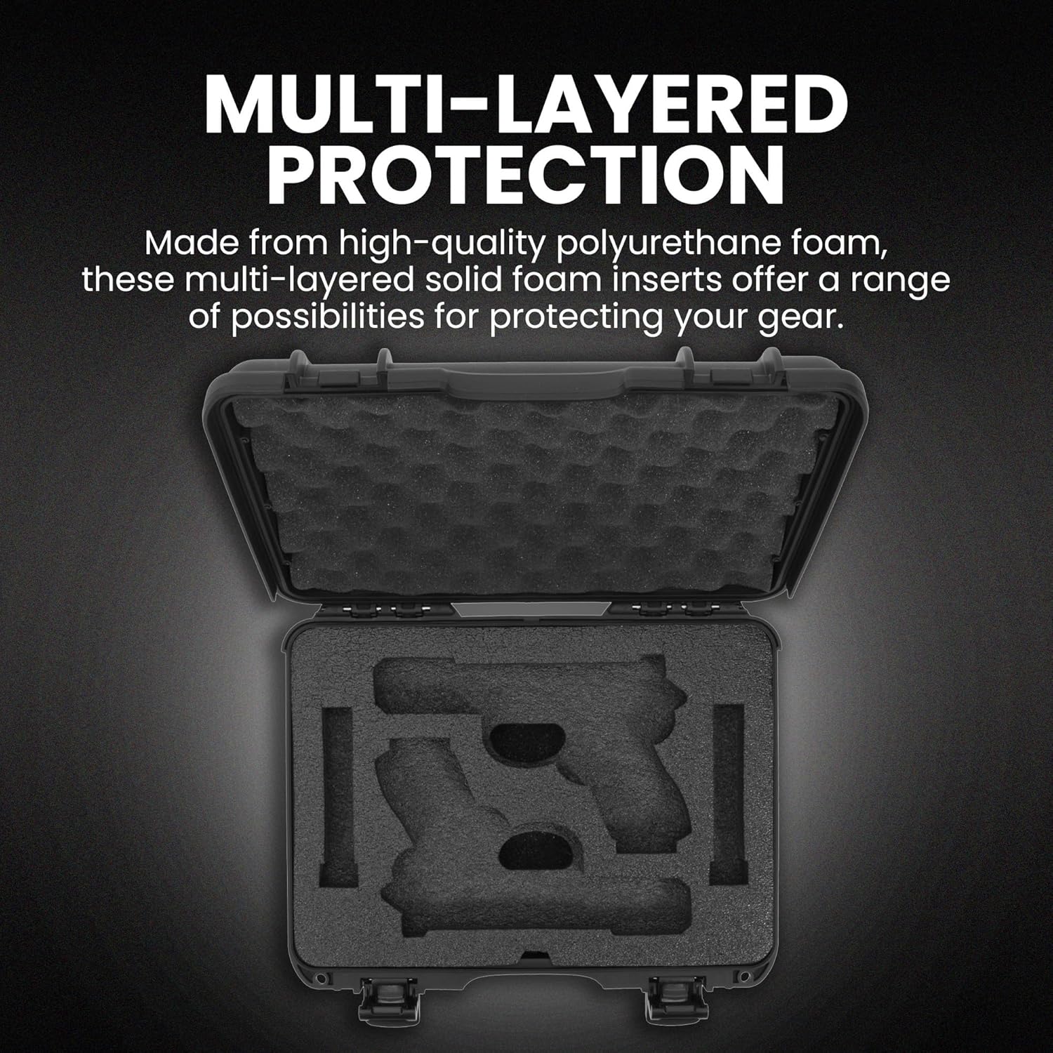 NANUK Hard Case with Custom Foam Insert for Glock, IP67 Waterproof & Crushproof, Rugged Construction for Ultimate Protection, Made in Canada