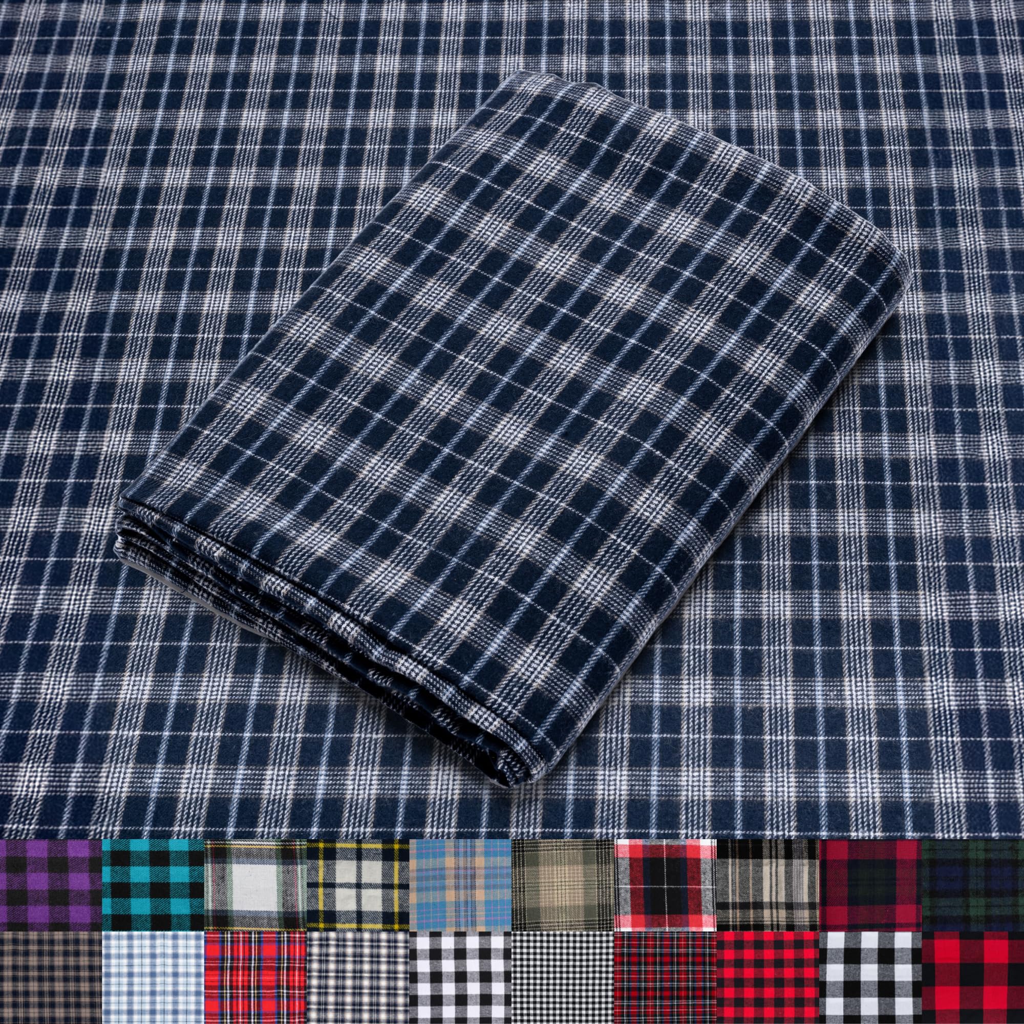 Pico Textiles 1 Yard Blue and Green Blackwatch Tartan Plaid Flannel Fabric - 60" Wide - 100% Cotton - Sold by The Yard - for Shirts, Scarves, Pajamas & Receiving Blankets — view 87