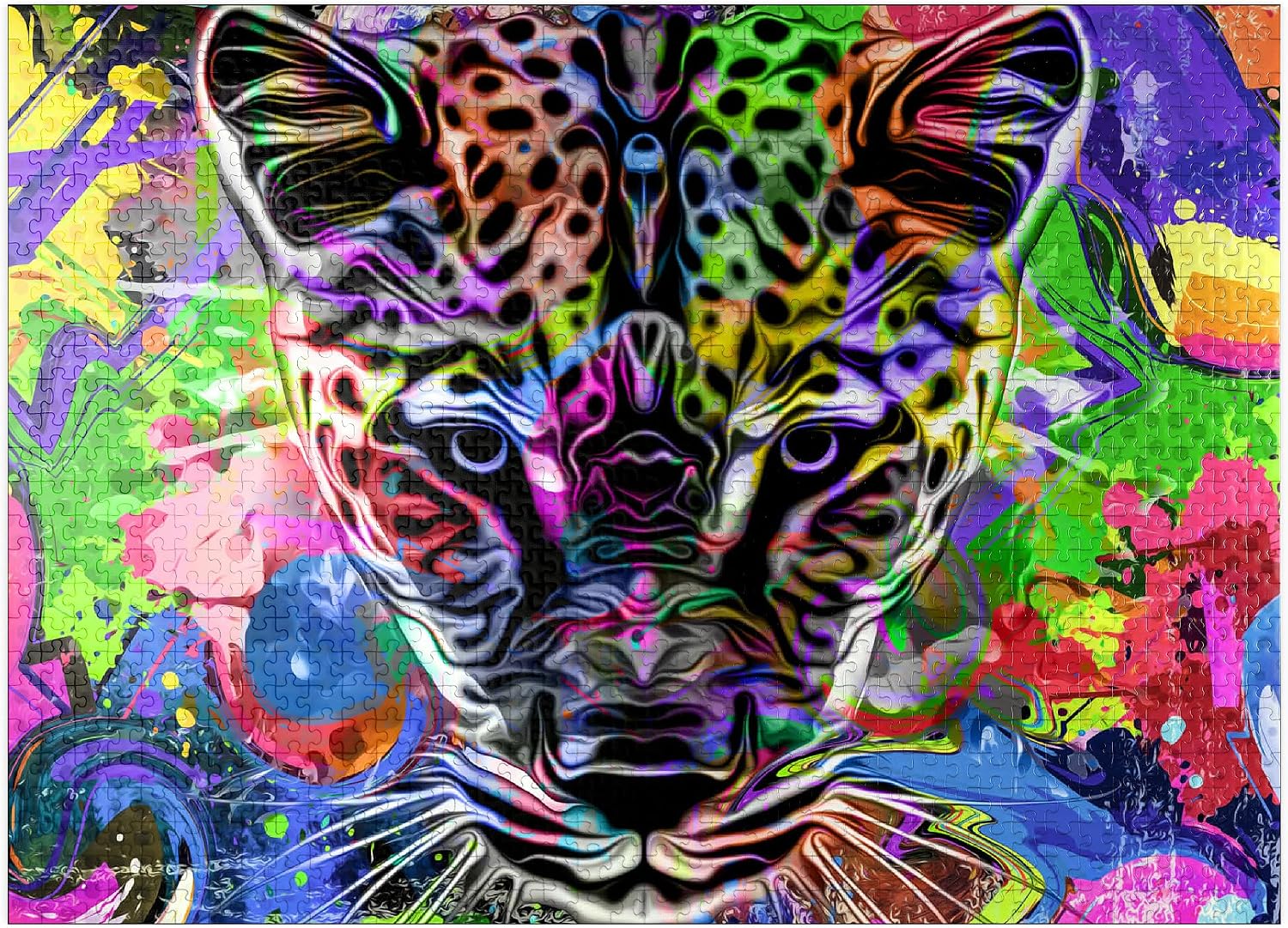 MyPuzzle Fantastic Leopard - Premium 500 Piece Jigsaw Puzzle - Made in USA