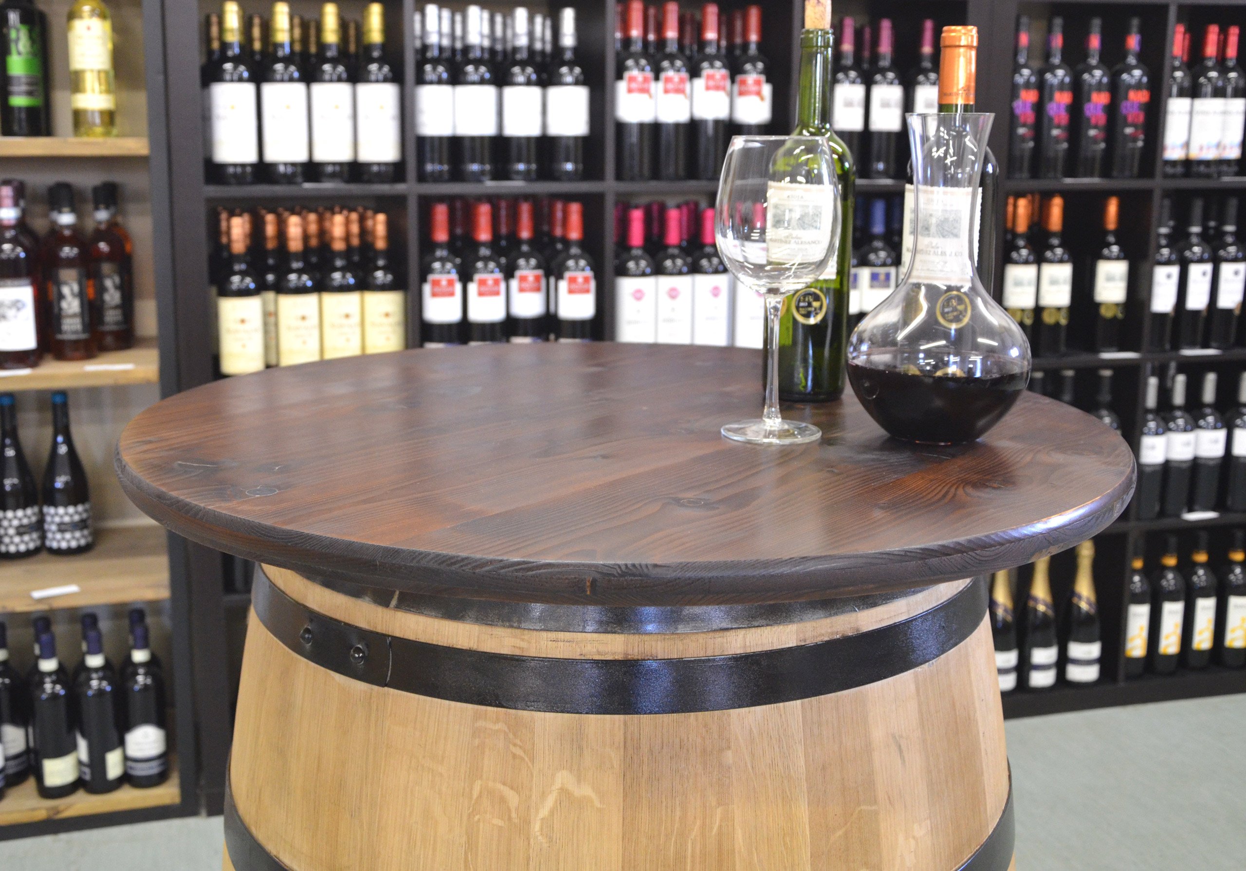 Plateau De Table Rond En Épicéa Temesso - Diamètre 80 Cm, Épaisseur 27 Mm - Vernis Incolore - Pour Tonneau Ou Support