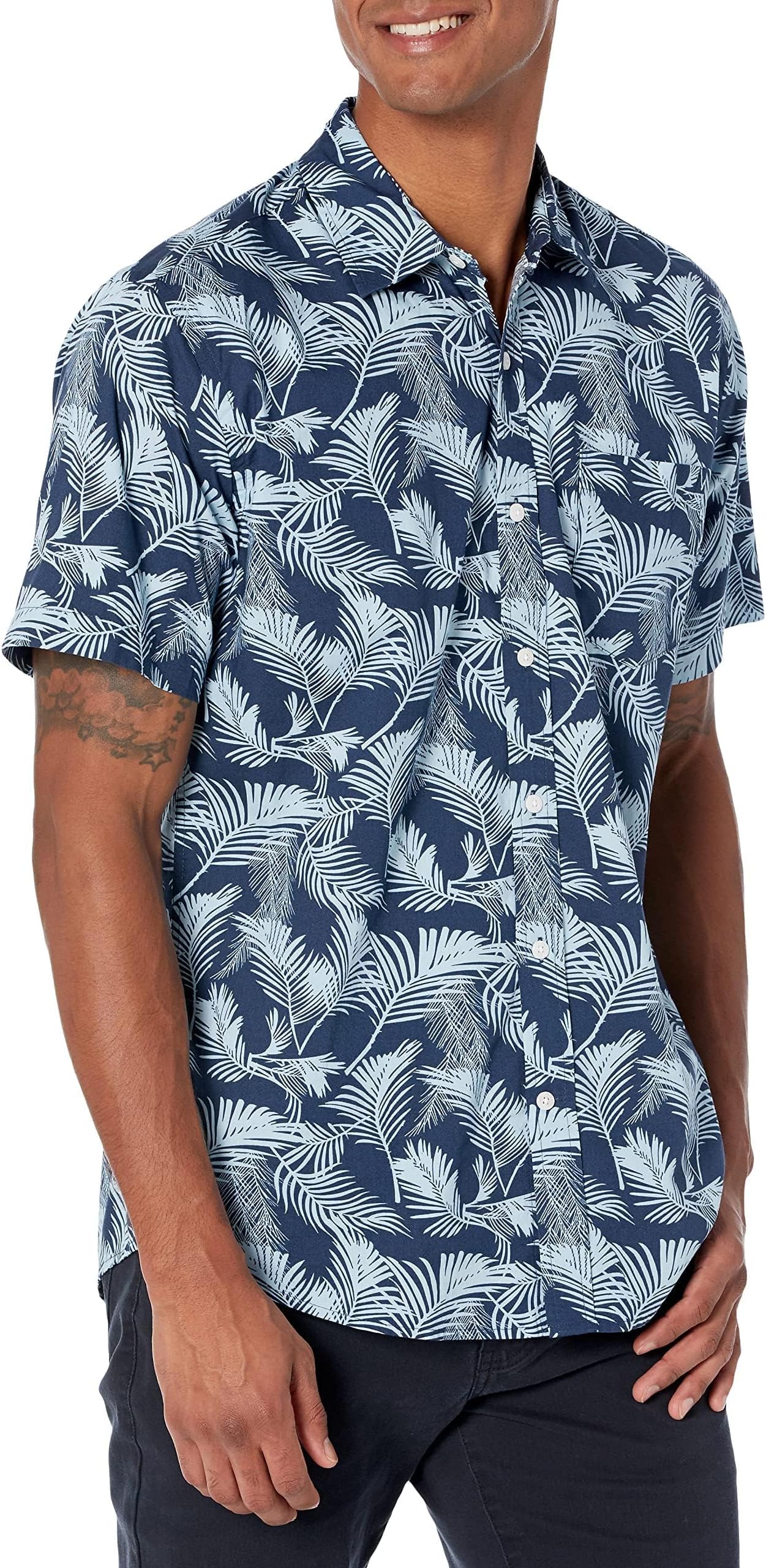 Men's Short-Sleeve Button-Down Print Shirt