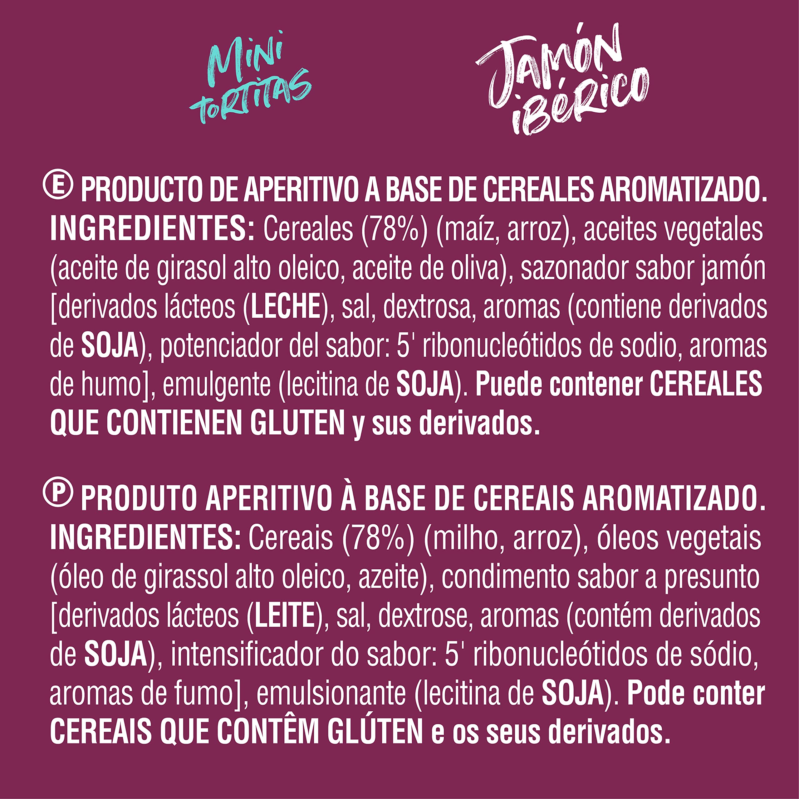 Bicentury Mini Tortitas de Cereales Sabor Jamón Ibérico Snack Crujiente 7 unidades