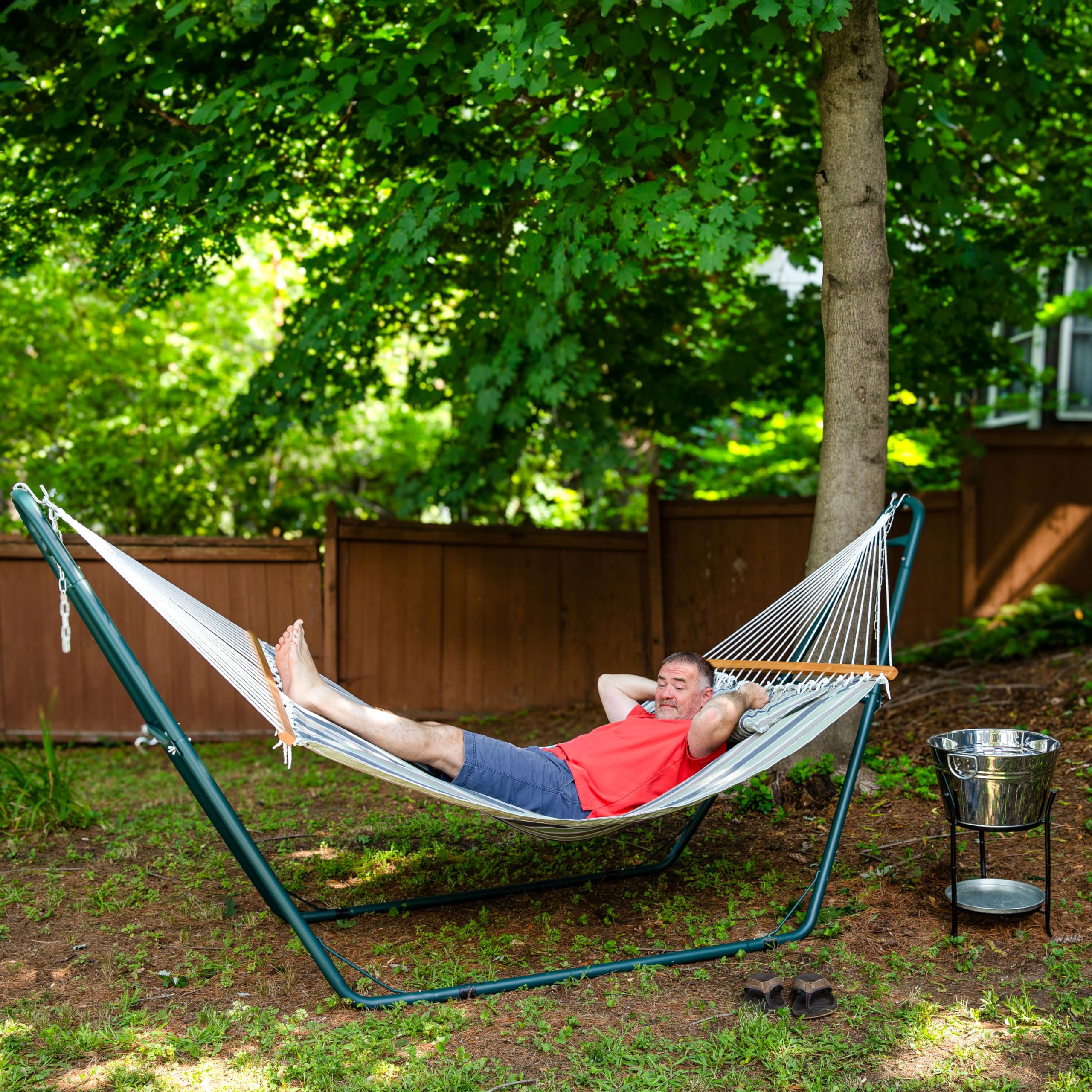 Hammock With Pillow Sunnydaze Large Quilted Hammock With Spreader