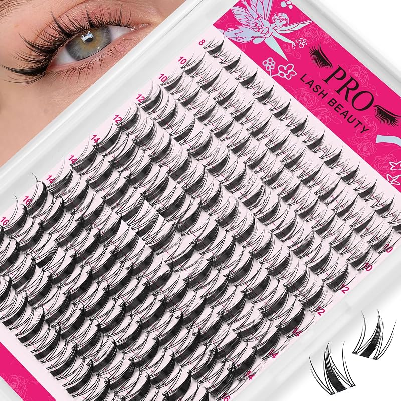 PRO LASHBEAUTY Cílios Postiços em Tufo Fairy Manga com Faixa Invisível, Comprimentos de 8 mm a 18 mm