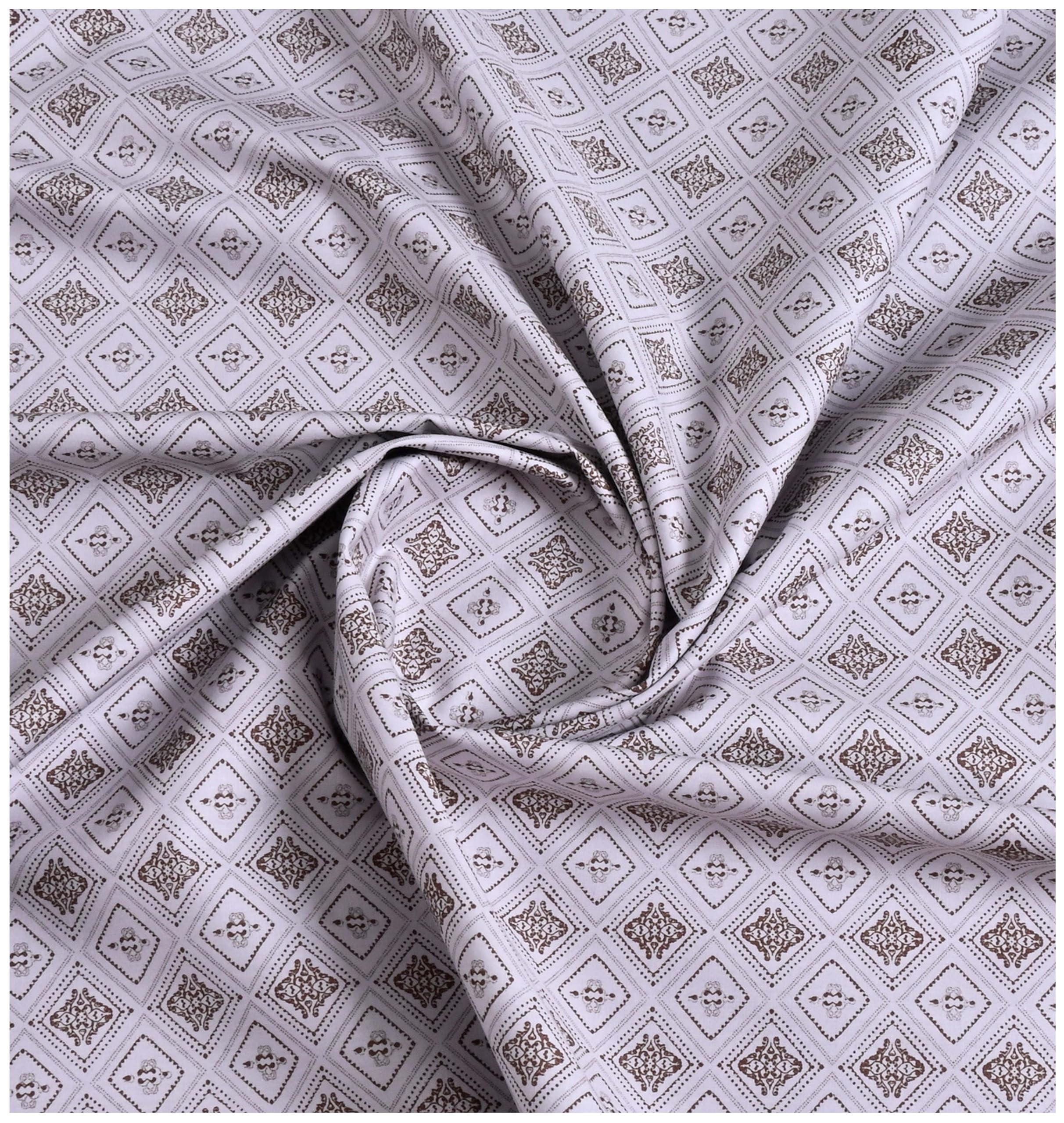 Men's Formal Cotton Unstitched Shirt Fabric, Black with Blue and White Polka Dot Pattern, Regular Fit-image-20