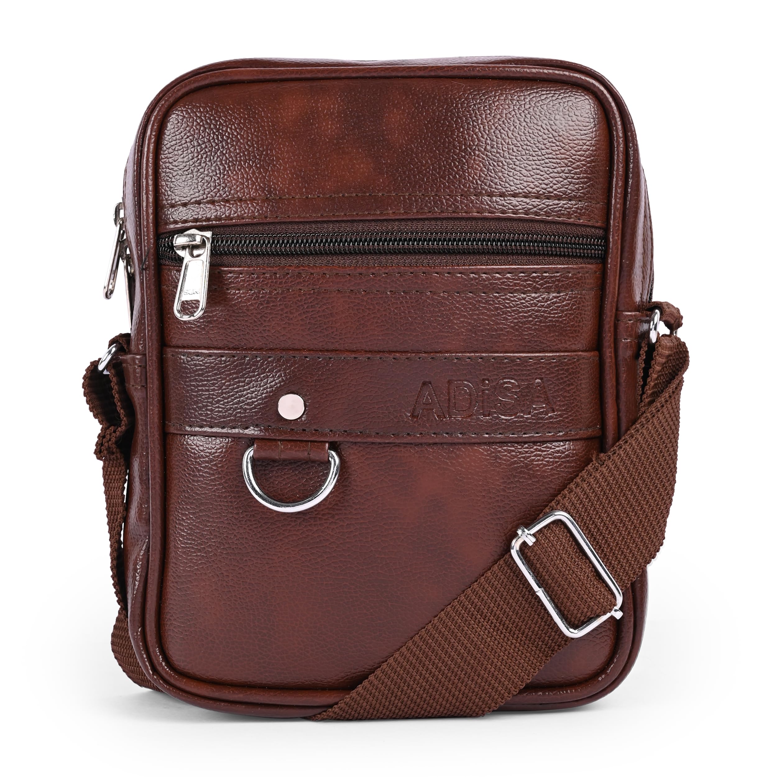 Faux Leather Unisex Sling Cross Body Travel Office Messenger Bag (MS9011)
