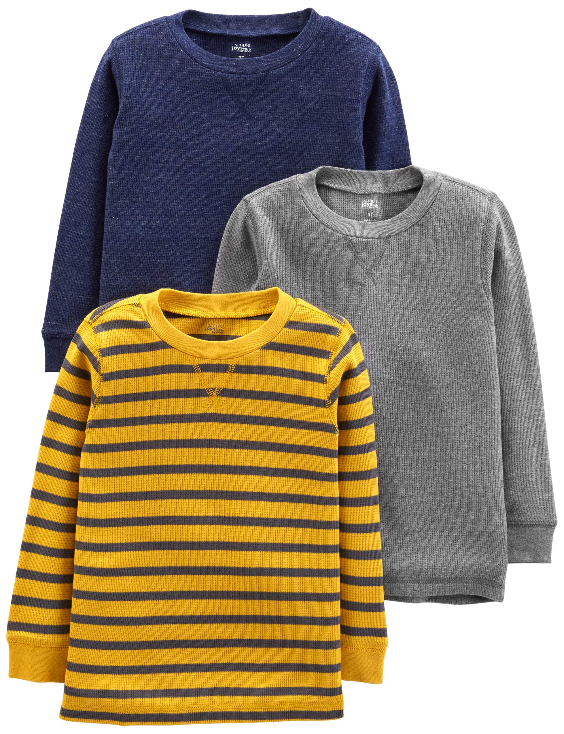 Simple Joys by Carter'sBoy's 3-Pack Thermal Long Sleeve Shirts Shirt (Pack of 3)Organic Content Standard 100OEKO-TEX STANDARD 100