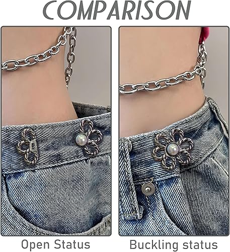 Miniatura 3 de Pines de botón de jeans, botón de mezclilla desmontable para jeans sueltos, botones ajustables sin costura, clips para pantalones de mezclilla para