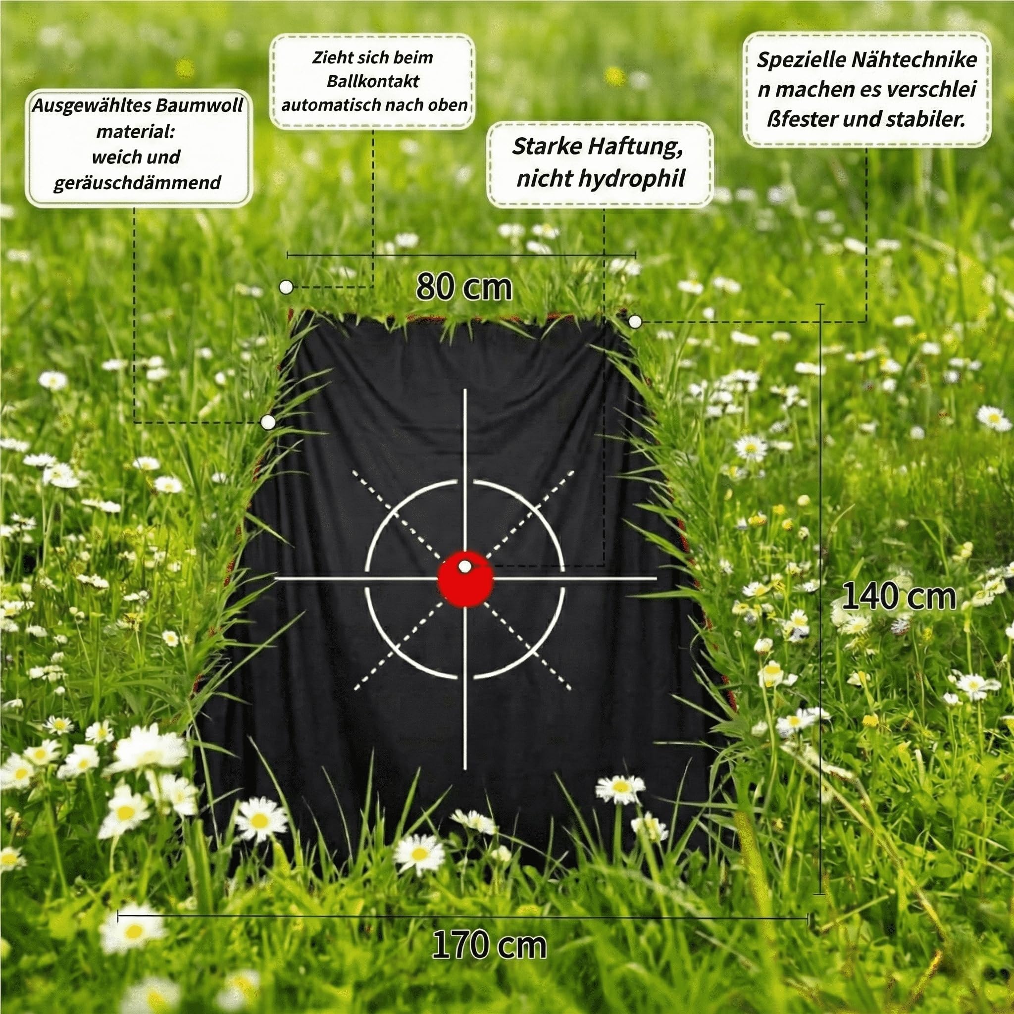 Kapler Golfnetz für Zuhause: Golf Übungsnetz - Schlagnetz Set inkl. Matte Bälle für Indoor Outdoor Garten - Robustes Trainingsnetz für Full Swing Chipping