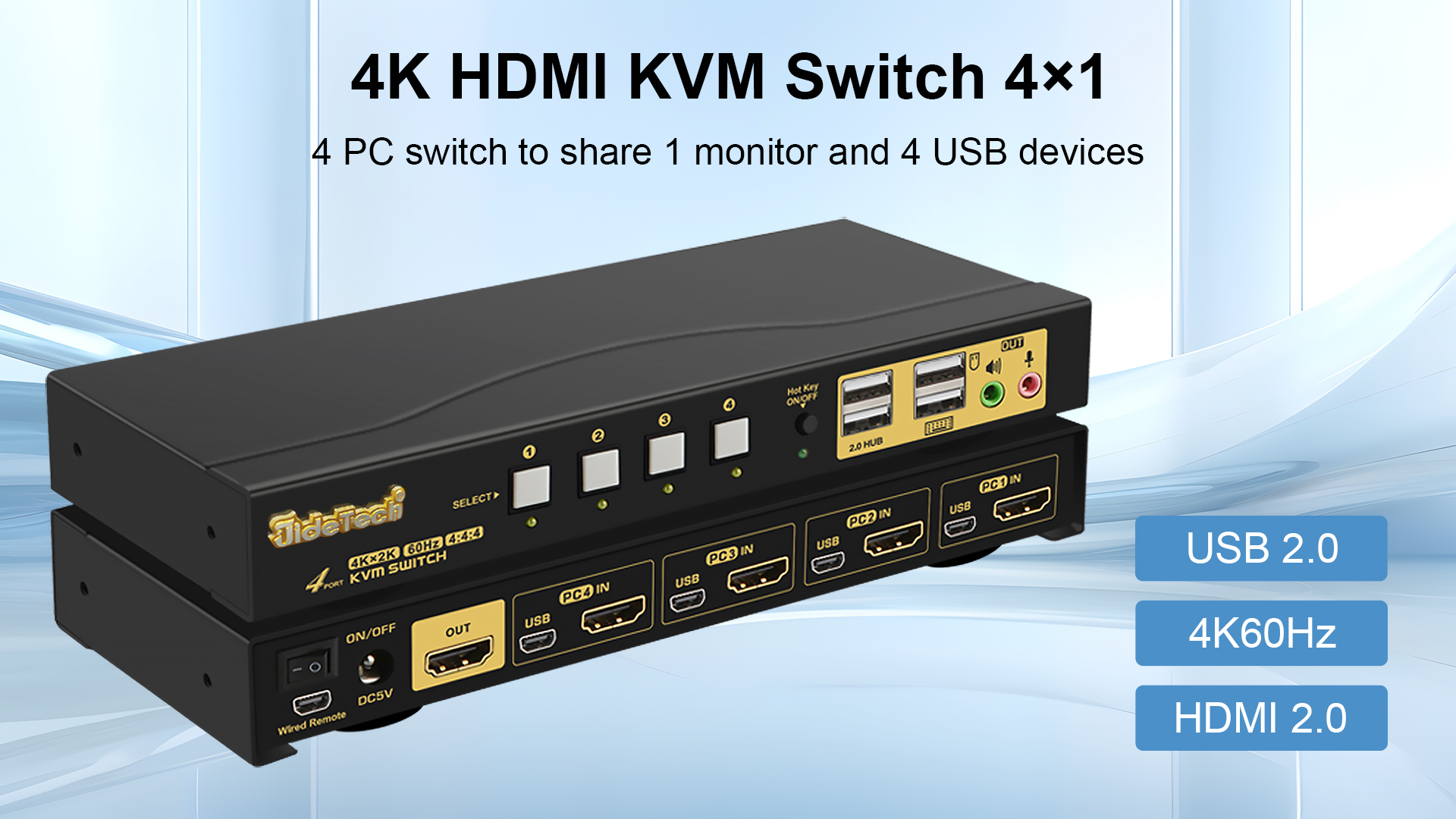 Amazon.com: KVM Switch HDMI 4 Port Support Ultra HD 4k@60hz